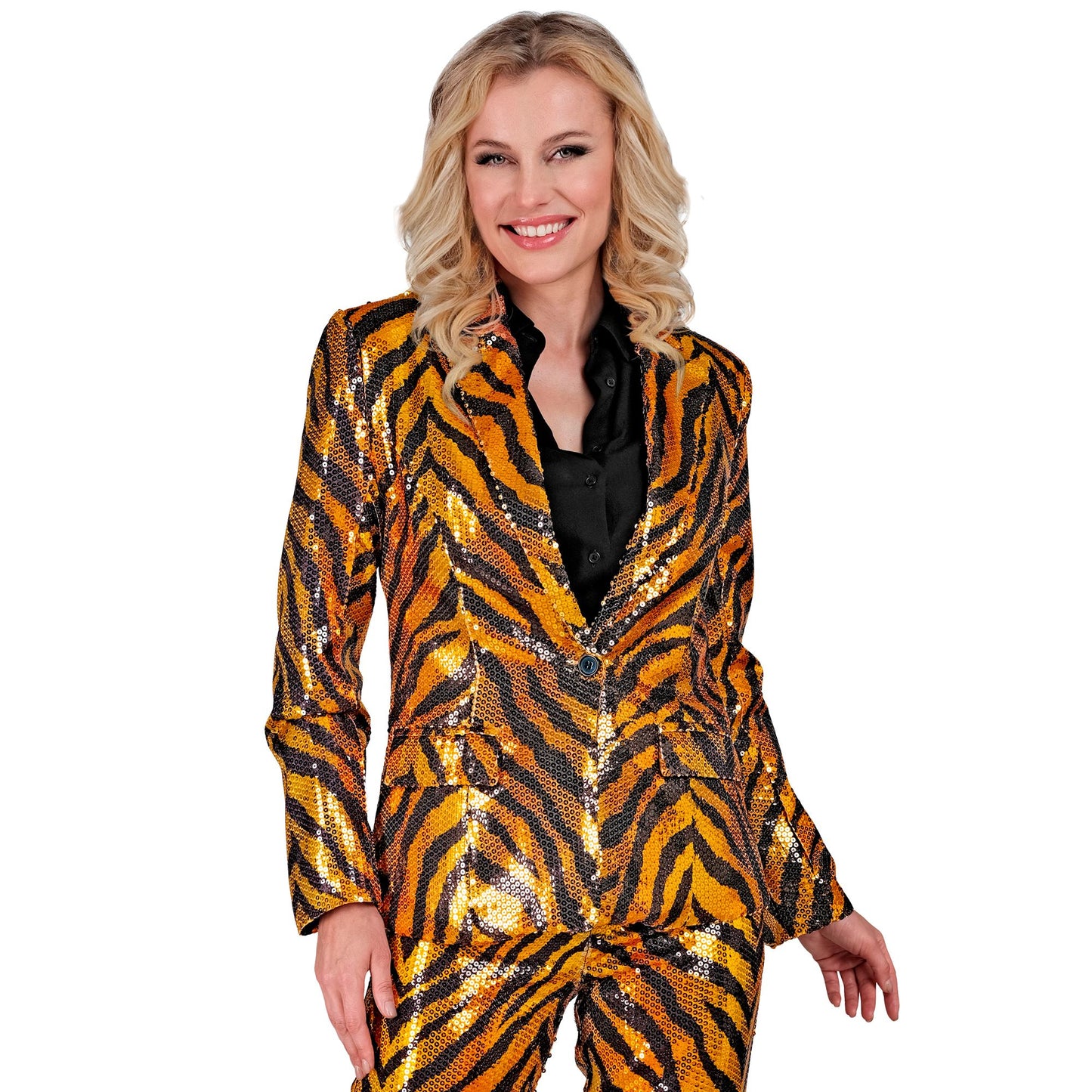 "PARTY FASHION BLAZER" (Pailletten Blazer in Tigermuster) – Ansicht 3