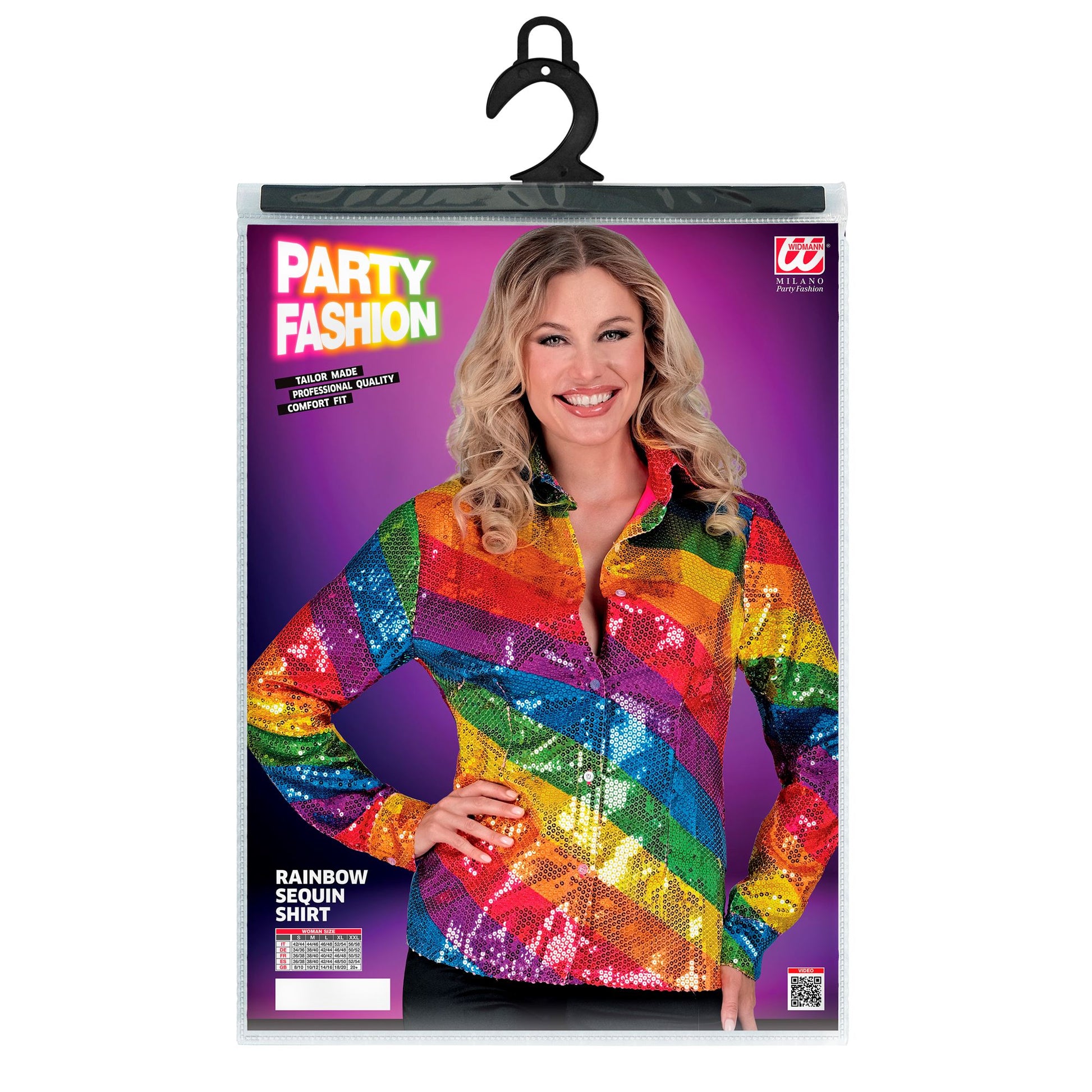 "PARTY FASHION BLUSE" (Paillettenbluse in Regenbogen Muster) – Ansicht 5