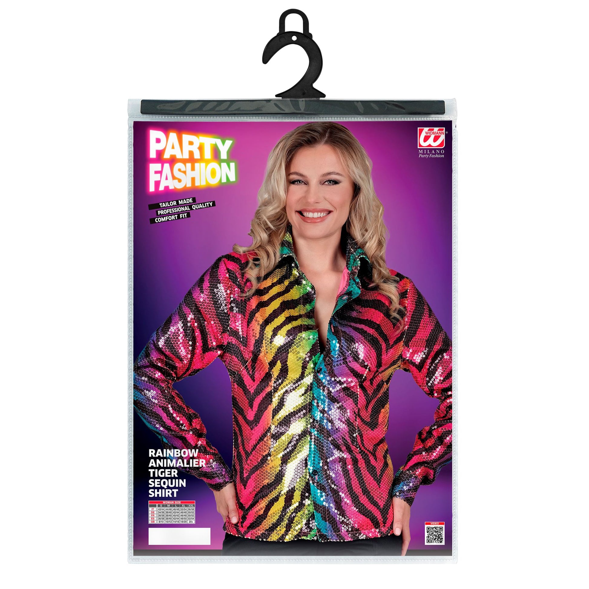 "PARTY FASHION BLUSE" (Paillettenbluse in Tigermuster Regenbogen) – Ansicht 5