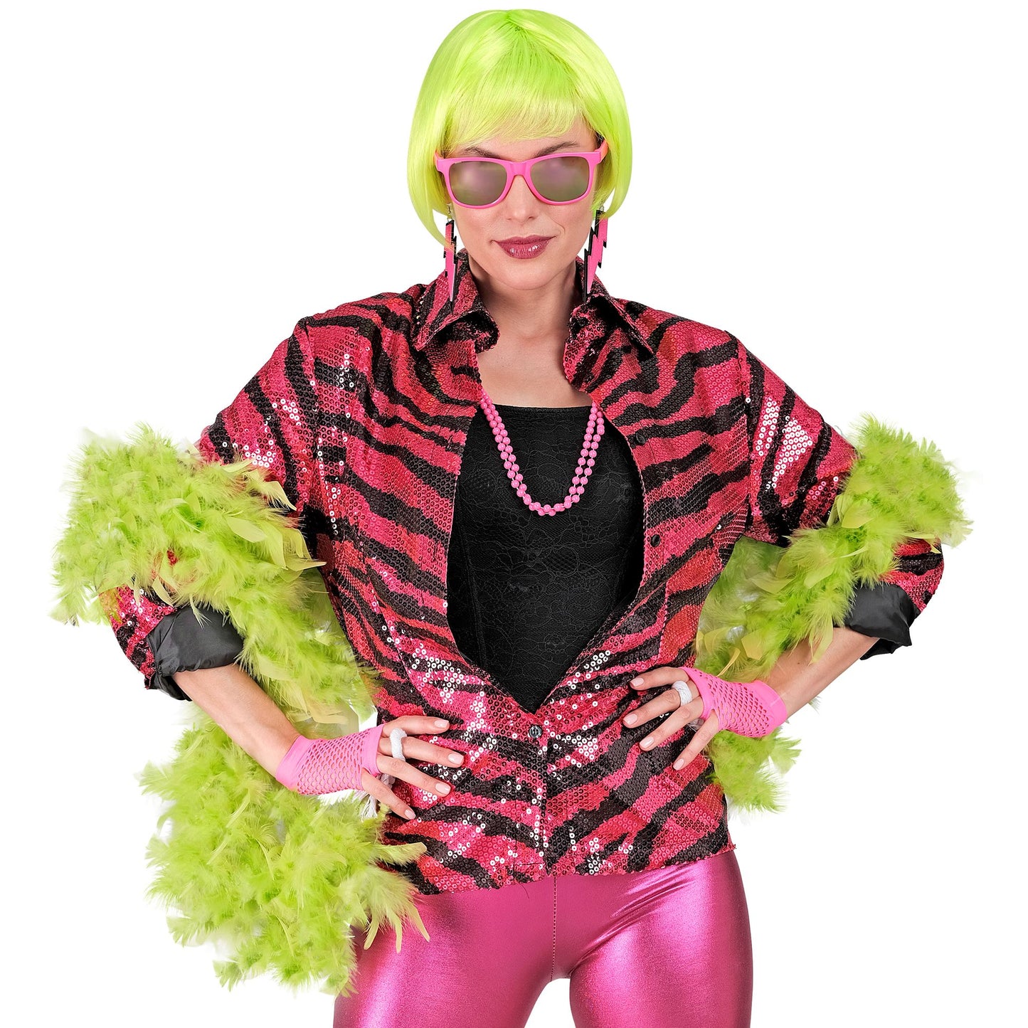 "PARTY FASHION BLUSE" (Paillettenbluse in Zebramuster pink) – Ansicht 3