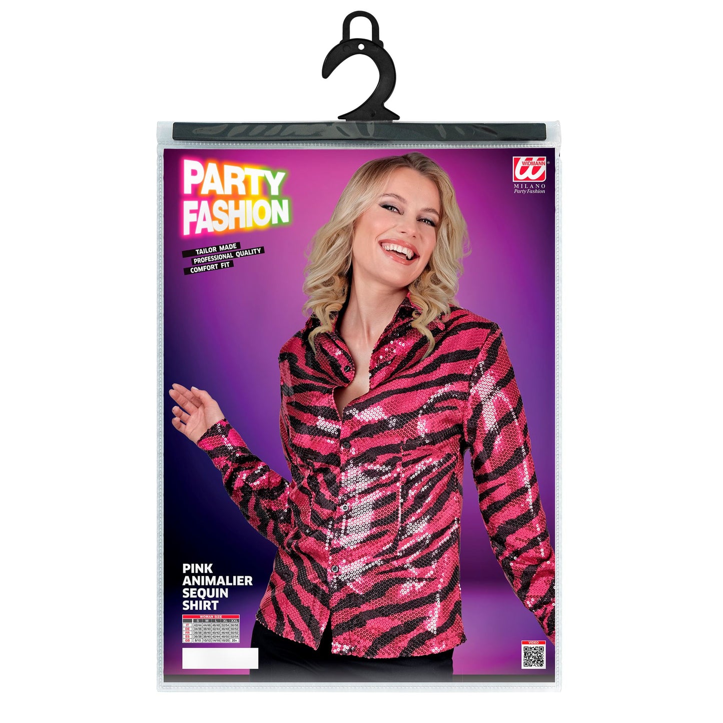 "PARTY FASHION BLUSE" (Paillettenbluse in Zebramuster pink) – Ansicht 5