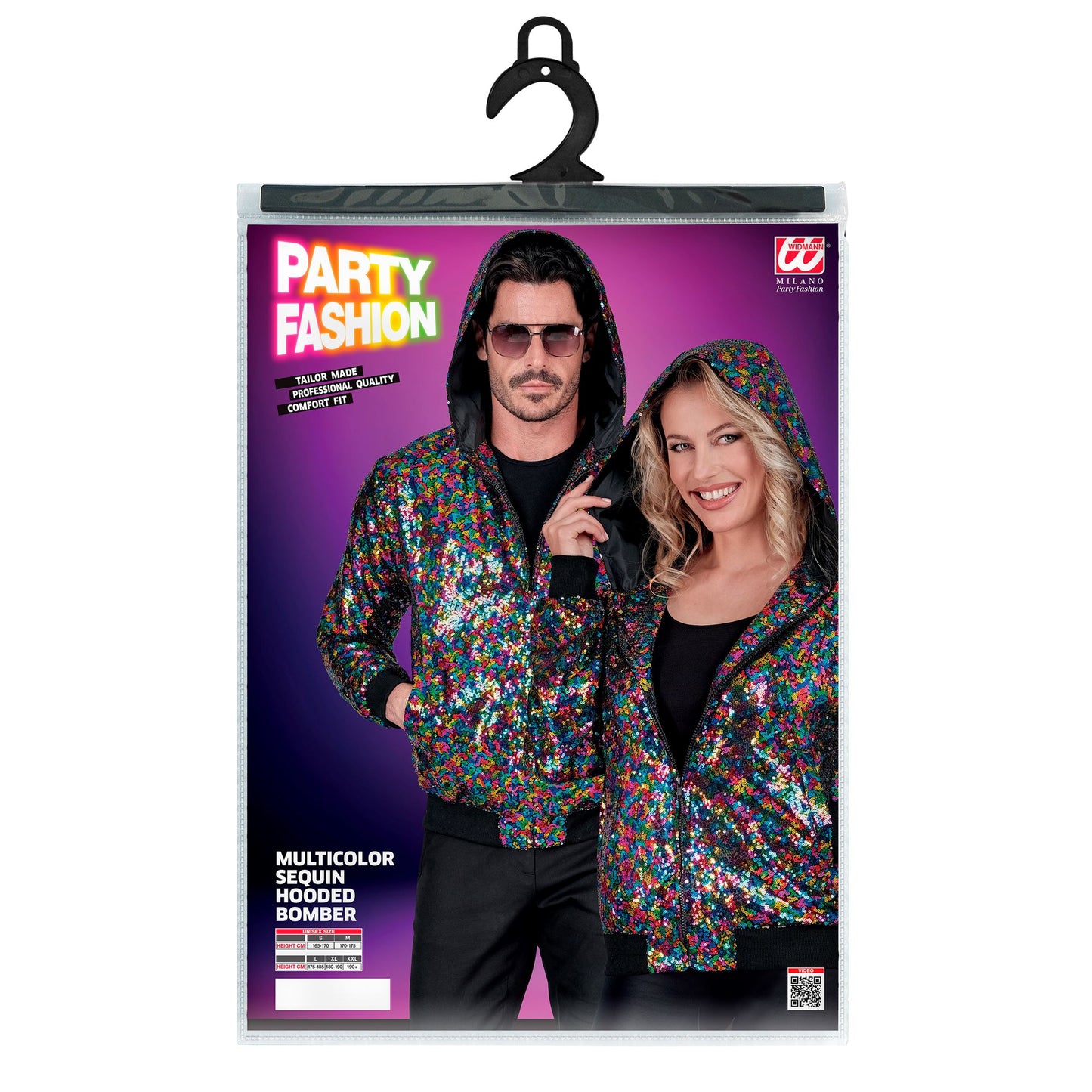 "PARTY FASHION BOMBERJACKE MIT KAPUZE" (Pailletten Bomberjacke mit Kapuze bunt) – Ansicht 5