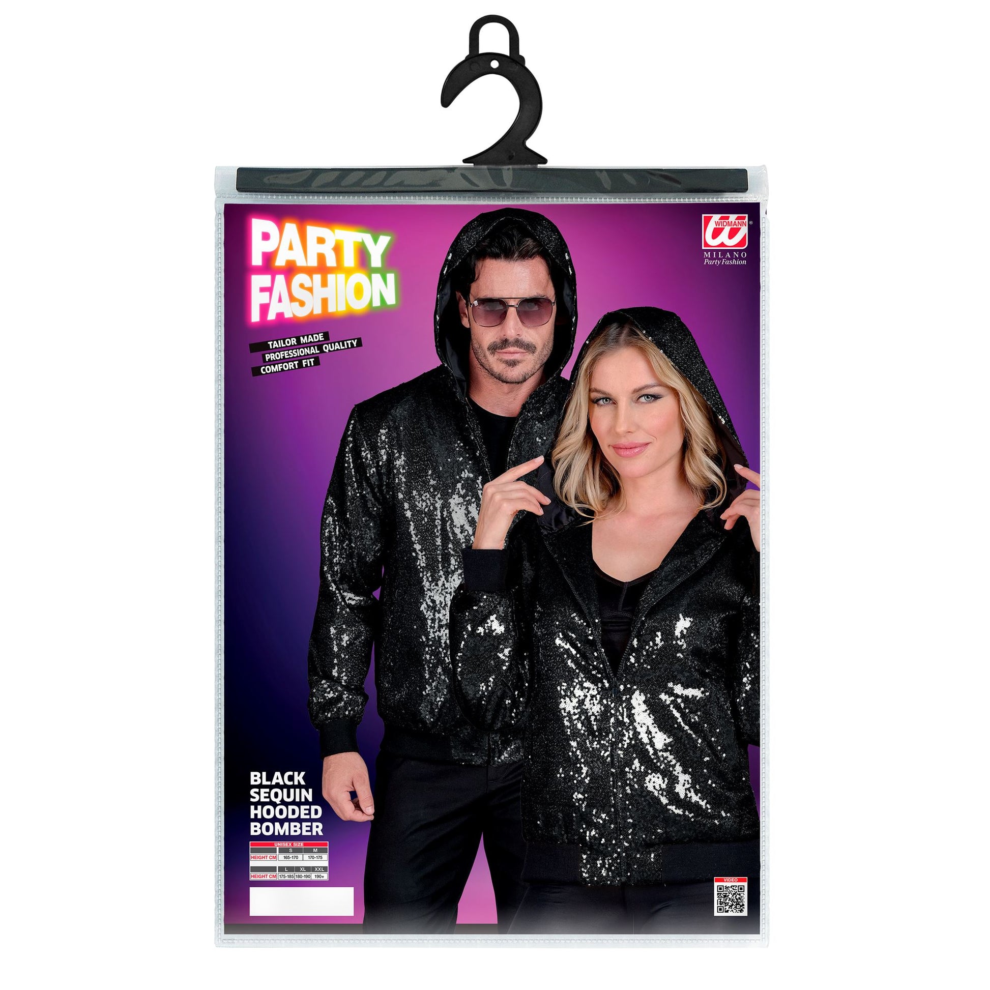 "PARTY FASHION BOMBERJACKE MIT KAPUZE" (Pailletten Bomberjacke mit Kapuze schwarz) – Ansicht 4
