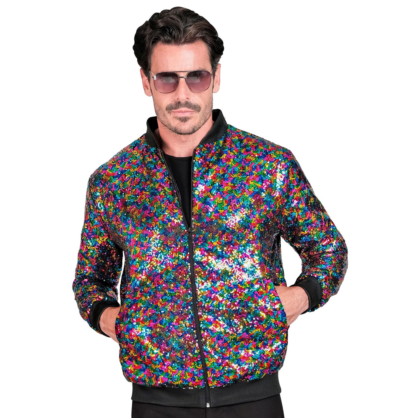 "PARTY FASHION BOMBERJACKE" (Pailletten Bomberjacke bunt) – Ansicht 3