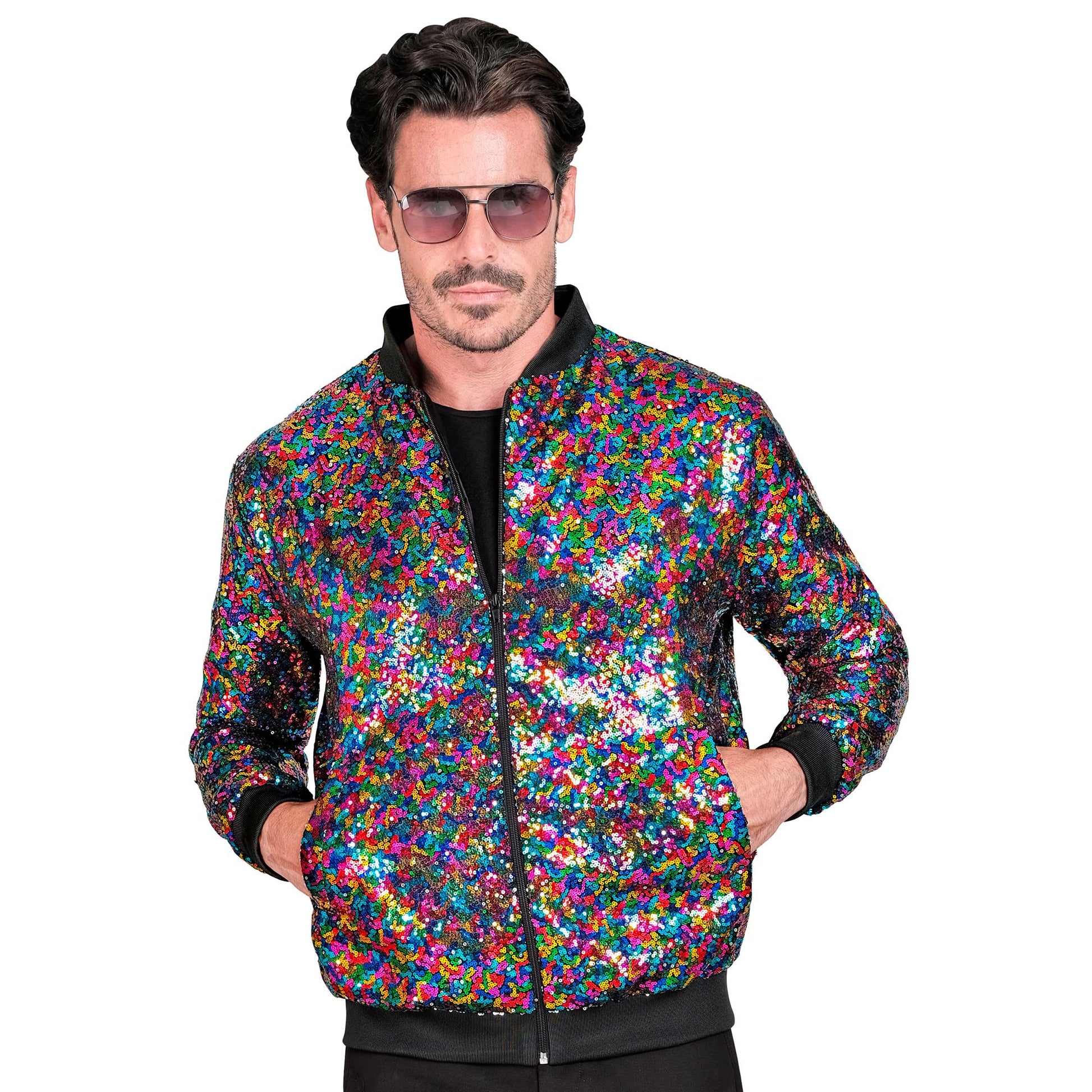 "PARTY FASHION BOMBERJACKE" (Pailletten Bomberjacke bunt) – Ansicht 3