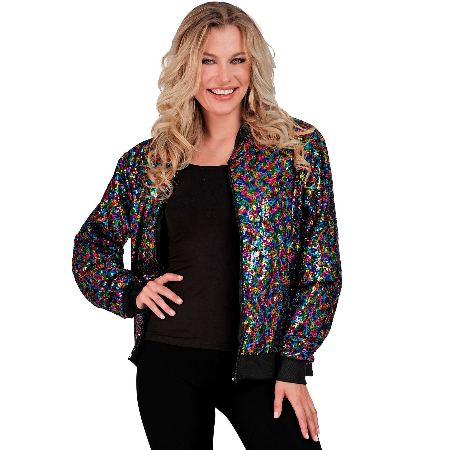 "PARTY FASHION BOMBERJACKE" (Pailletten Bomberjacke bunt) – Ansicht 4