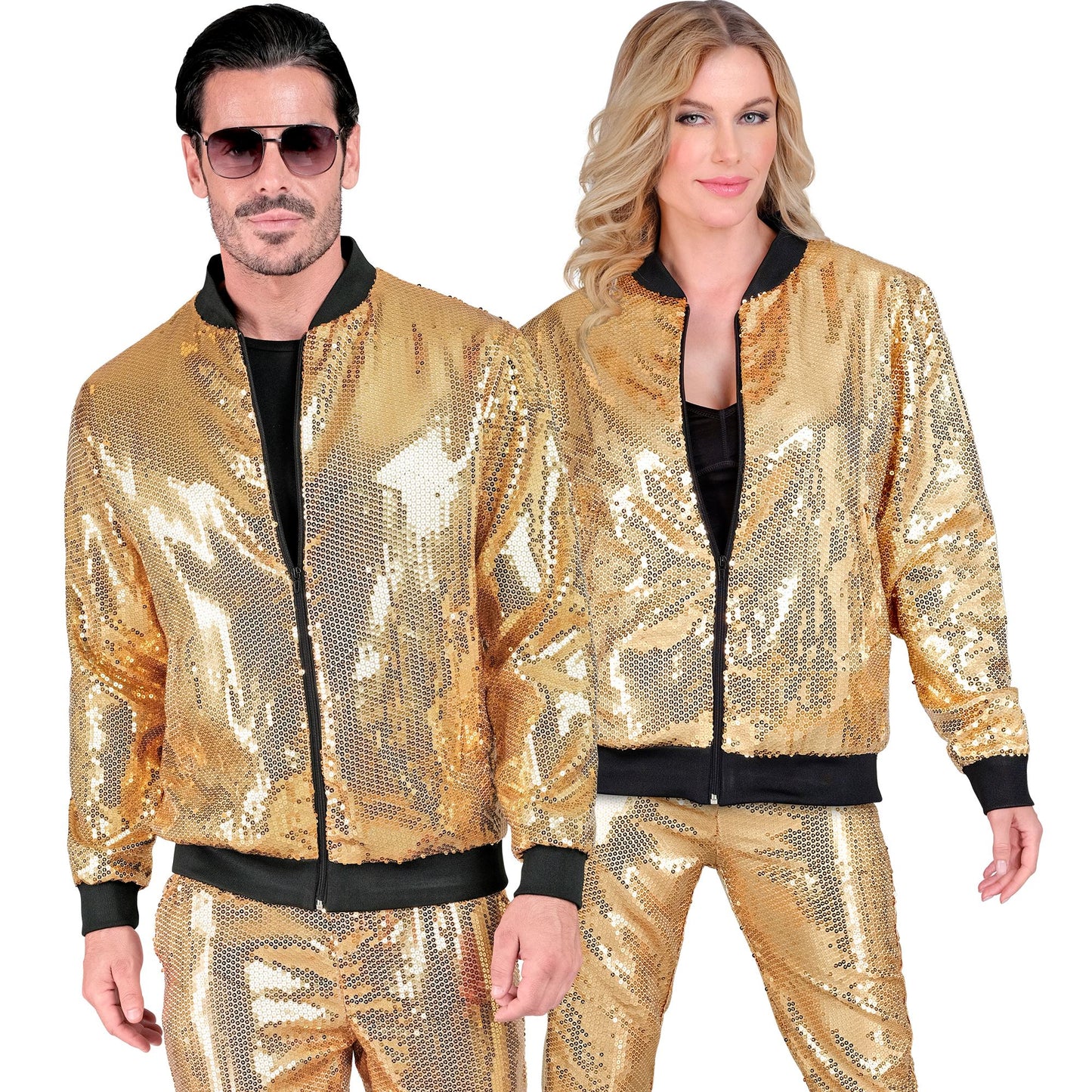 "PARTY FASHION BOMBERJACKE" (Pailletten Bomberjacke gold) – Ansicht 3