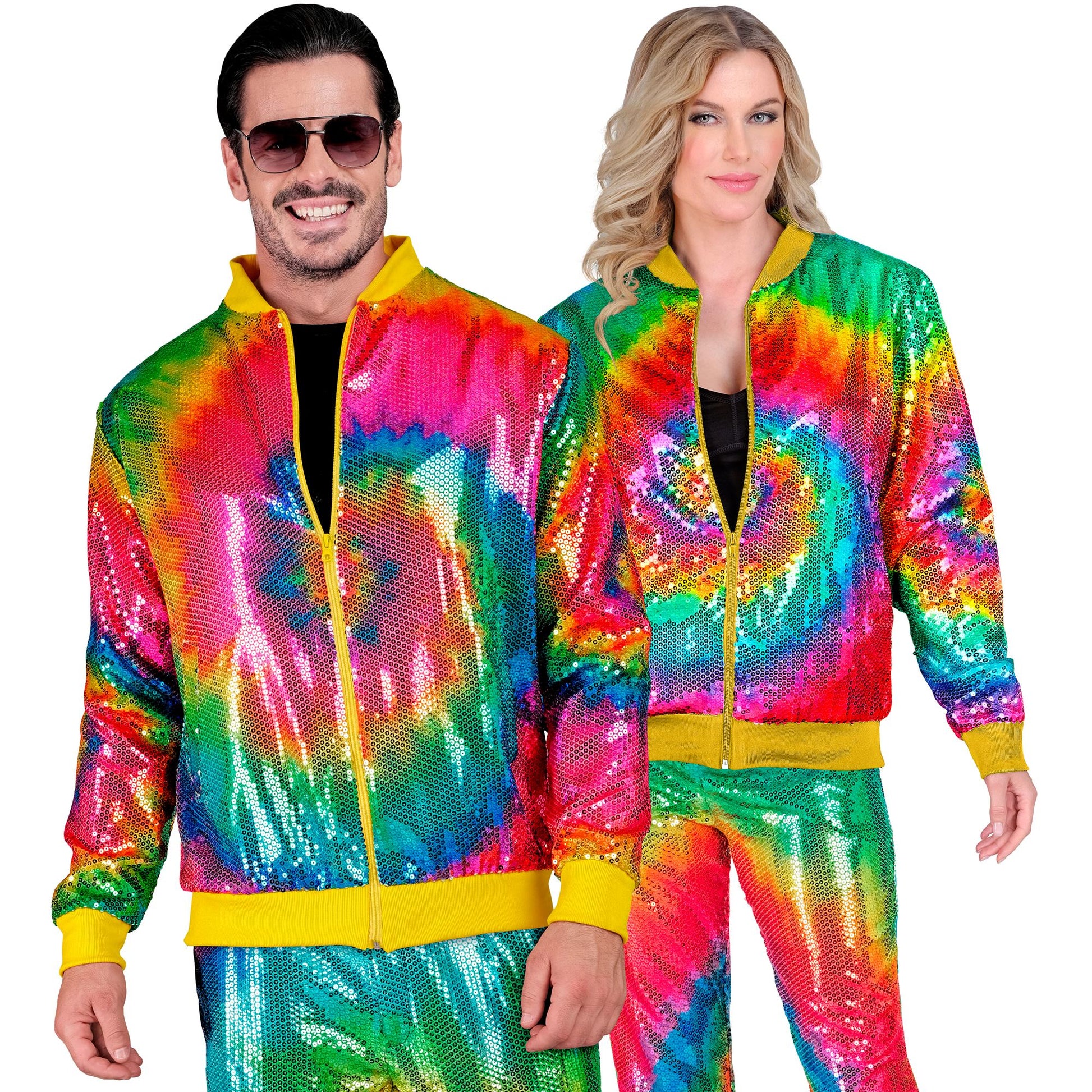 "PARTY FASHION BOMBERJACKE" (Pailletten Bomberjacke in Tie-Dye Muster) – Ansicht 3