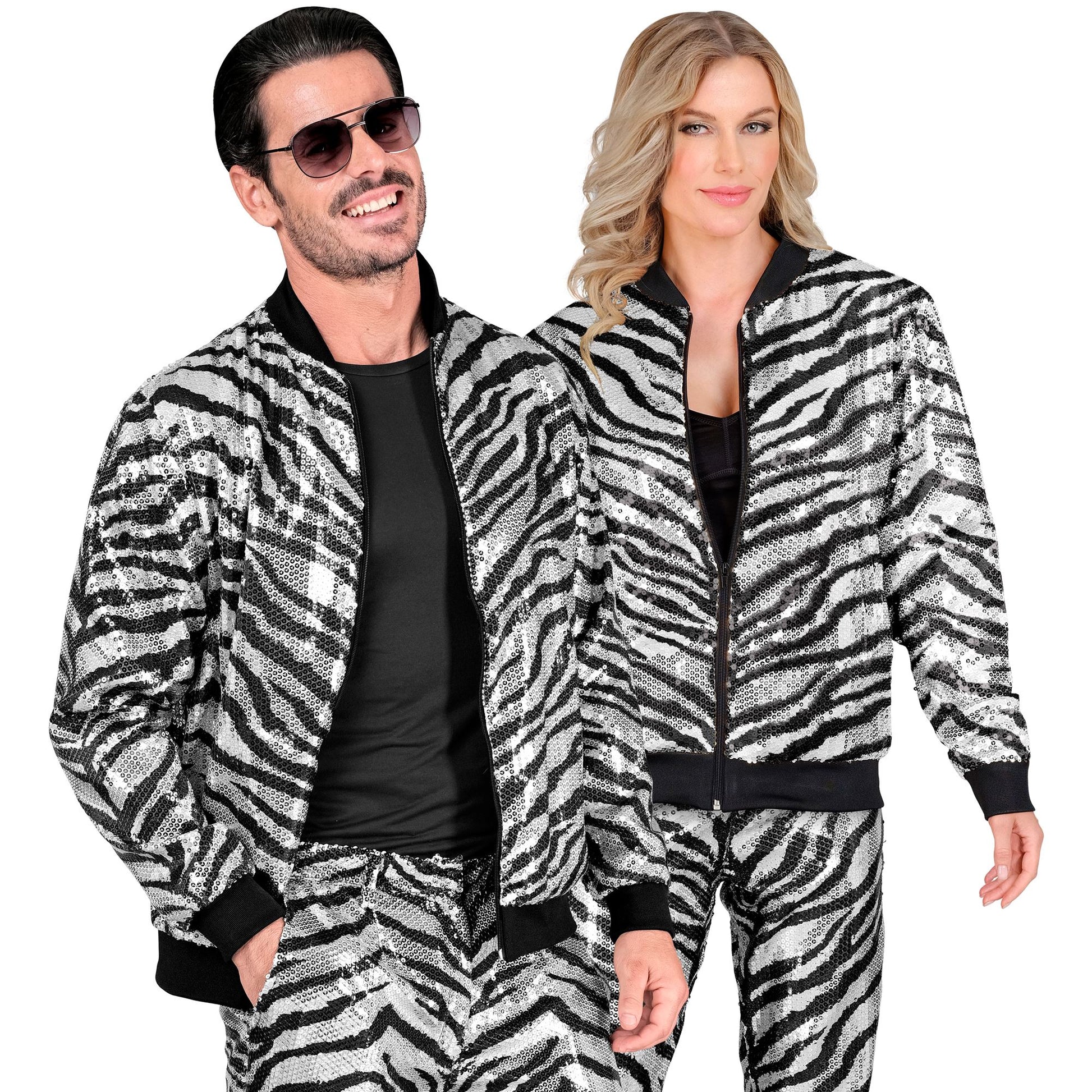 "PARTY FASHION BOMBERJACKE" (Pailletten Bomberjacke in Zebramuster) – Ansicht 3