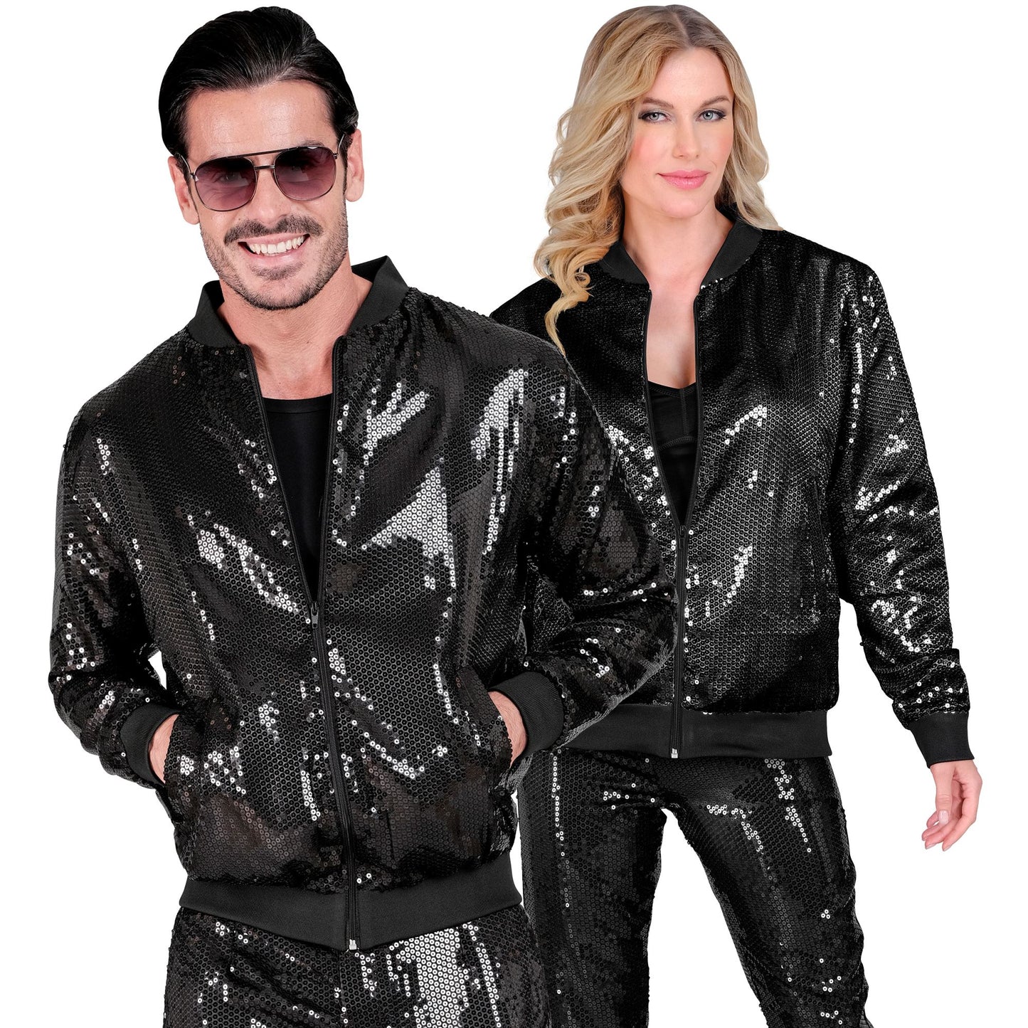 "PARTY FASHION BOMBERJACKE" (Pailletten Bomberjacke schwarz) – Ansicht 3