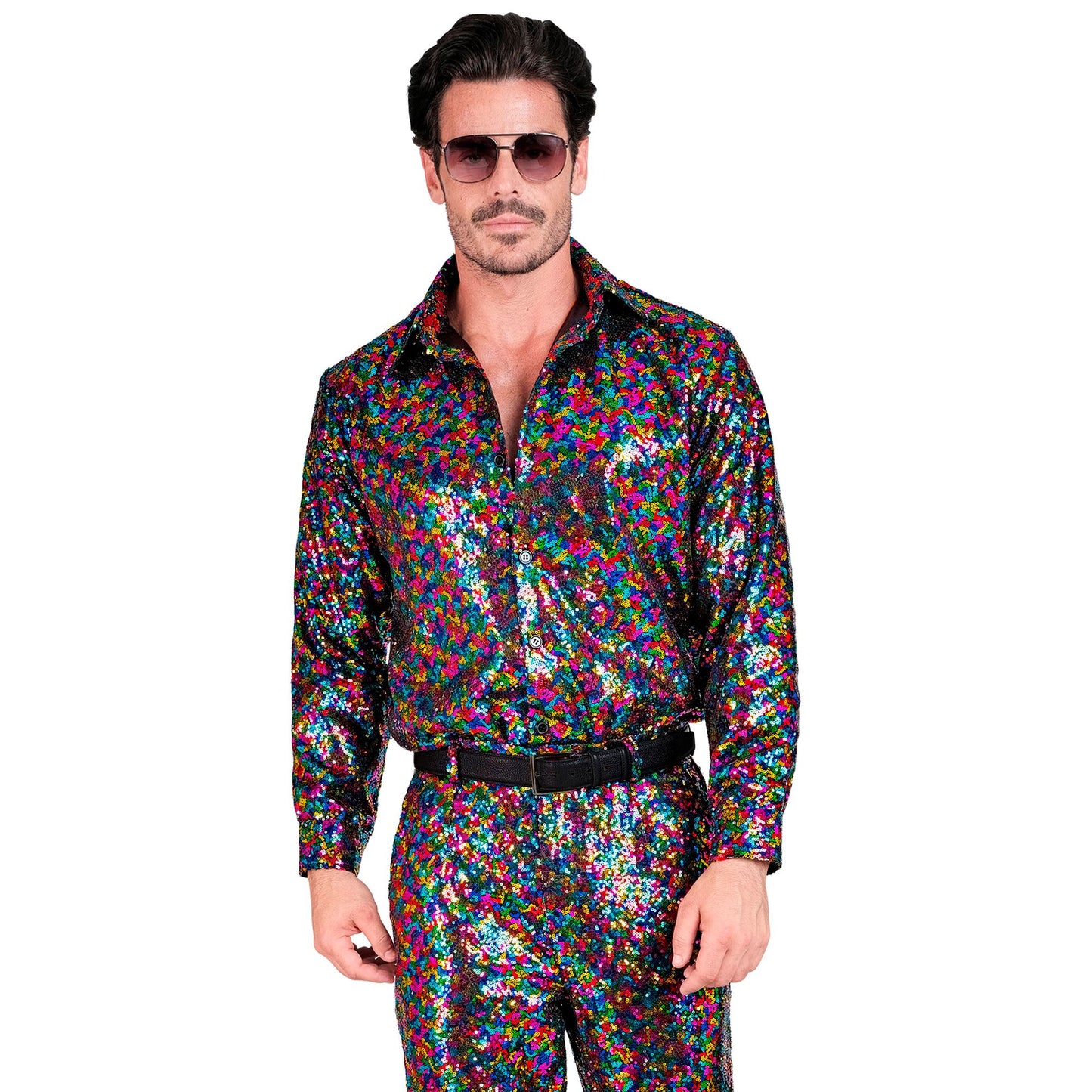 "PARTY FASHION HEMD" (Paillettenhemd bunt) – Ansicht 3