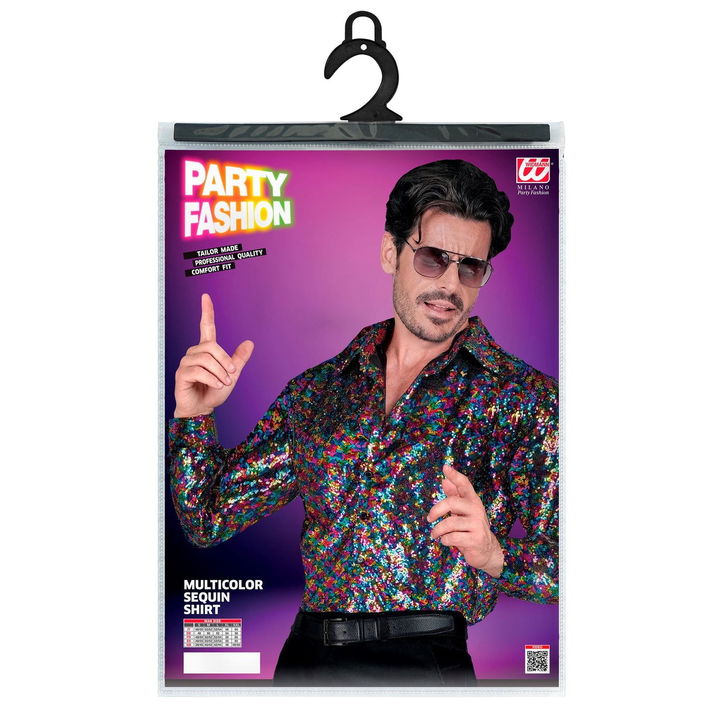 "PARTY FASHION HEMD" (Paillettenhemd bunt) – Ansicht 4