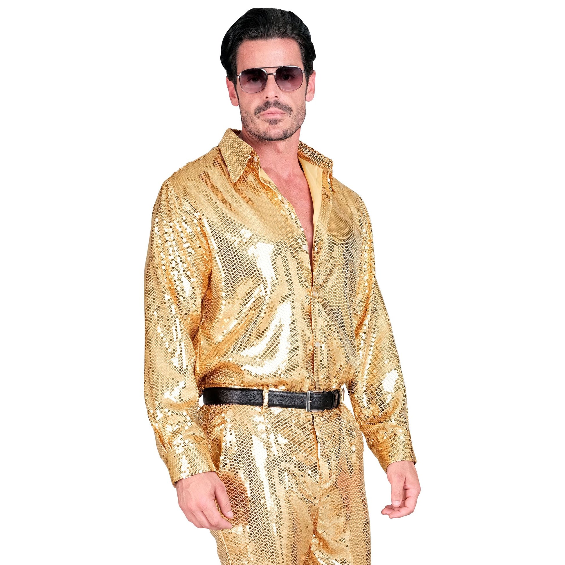 "PARTY FASHION HEMD" (Paillettenhemd gold) – Ansicht 3