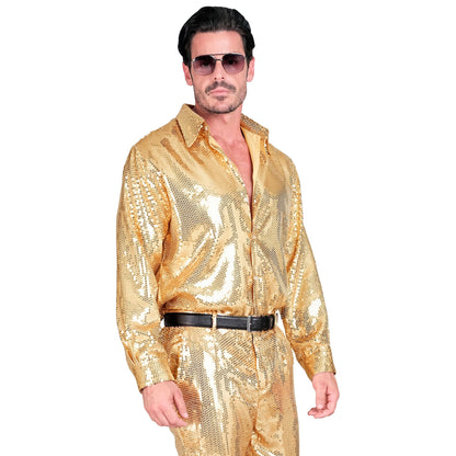 "PARTY FASHION HEMD" (Paillettenhemd gold) – Ansicht 3