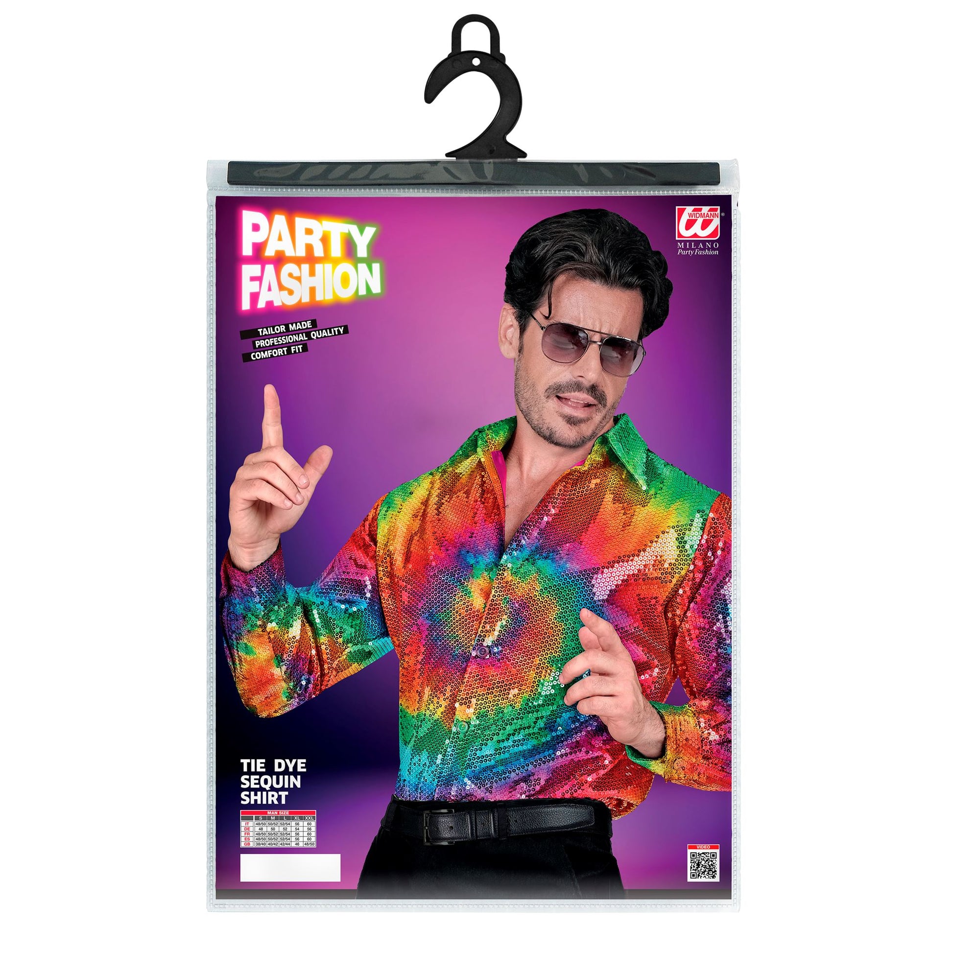 "PARTY FASHION HEMD" (Paillettenhemd in Tie-Dye Muster) – Ansicht 3