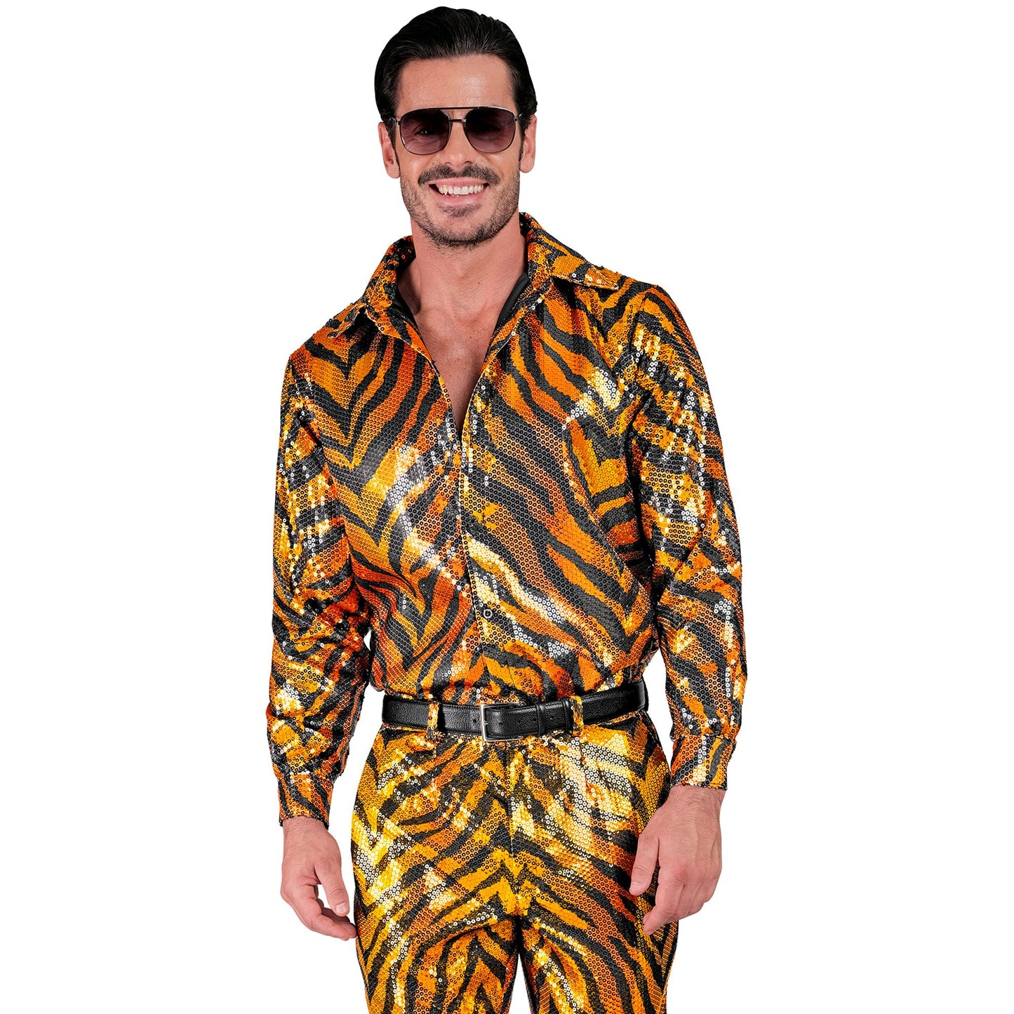 "PARTY FASHION HEMD" (Paillettenhemd in Tigermuster) – Ansicht 3