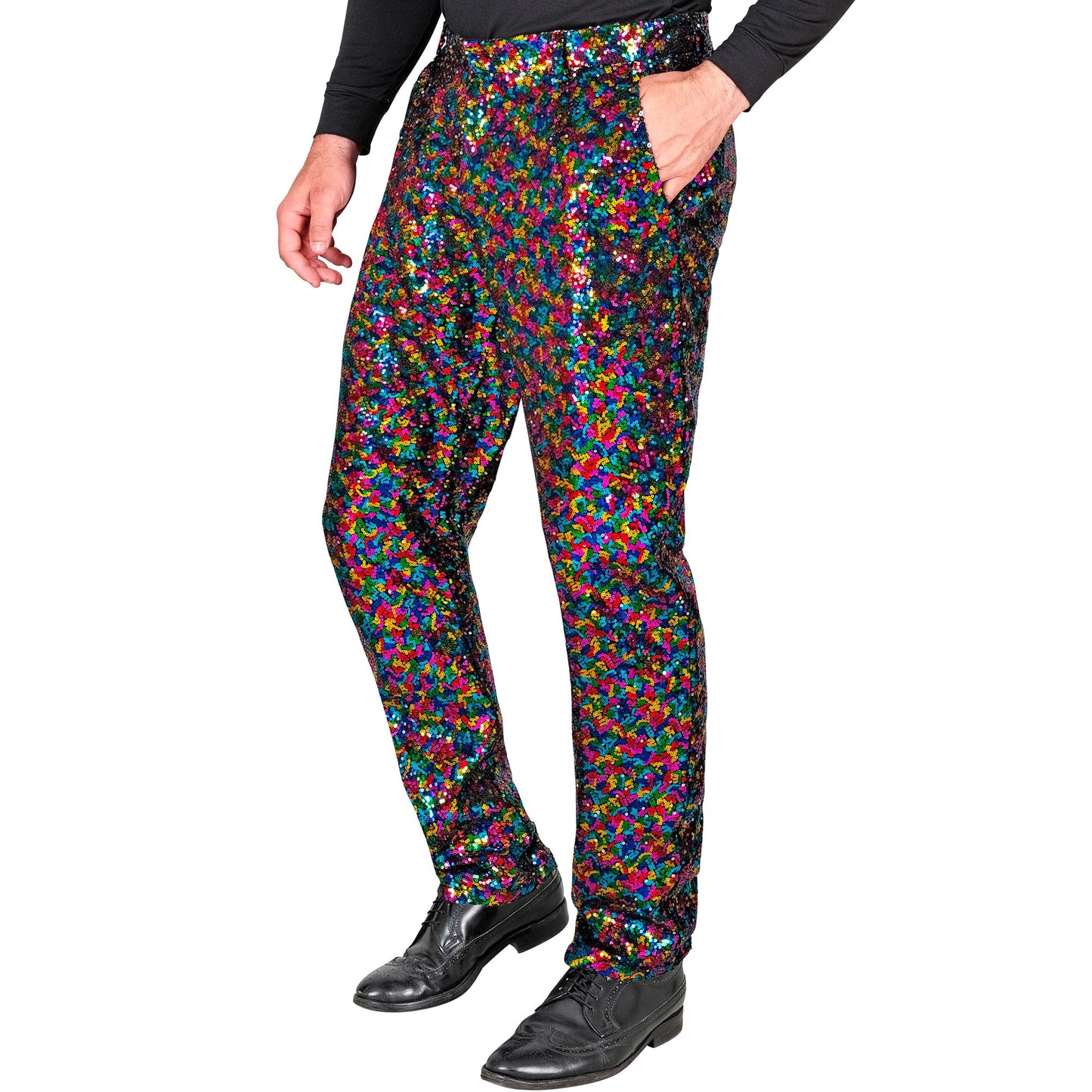"PARTY FASHION HOSE" (Paillettenhose bunt) – Vorderansicht