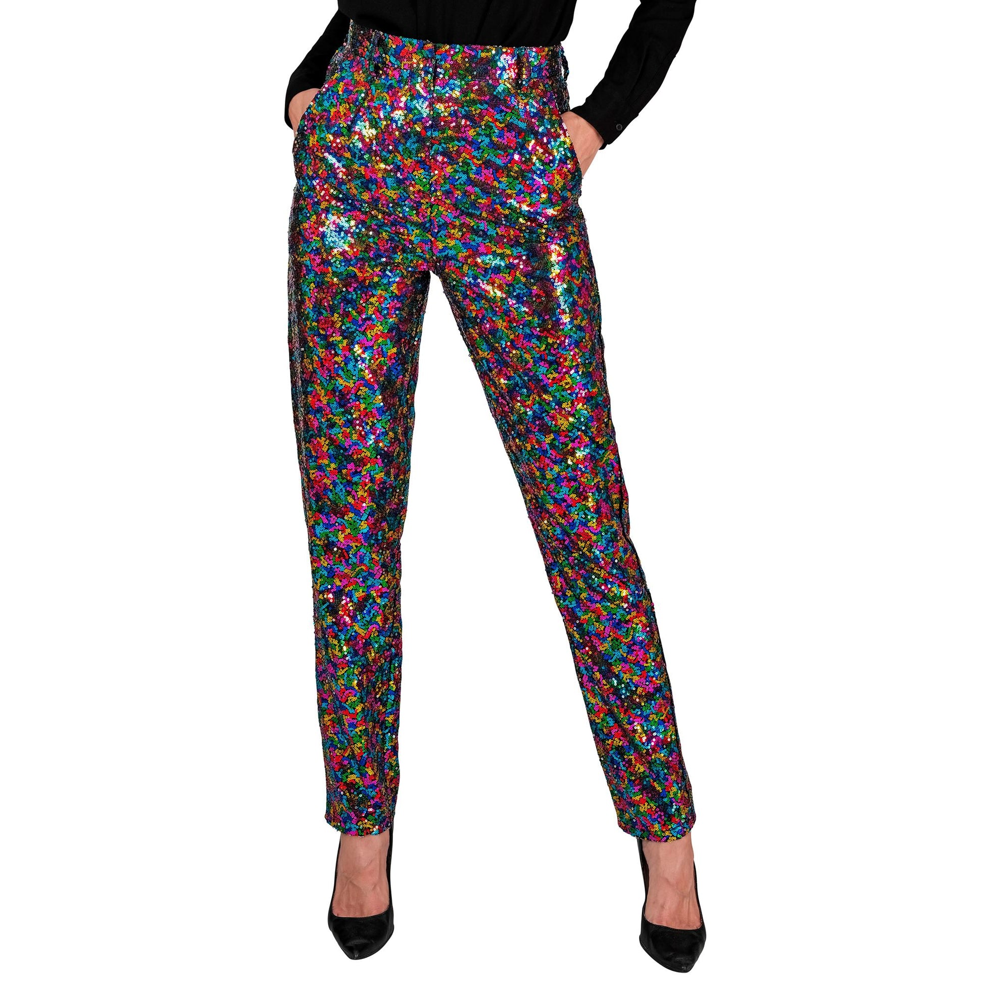 "PARTY FASHION HOSE" (Paillettenhose bunt) – Vorderansicht
