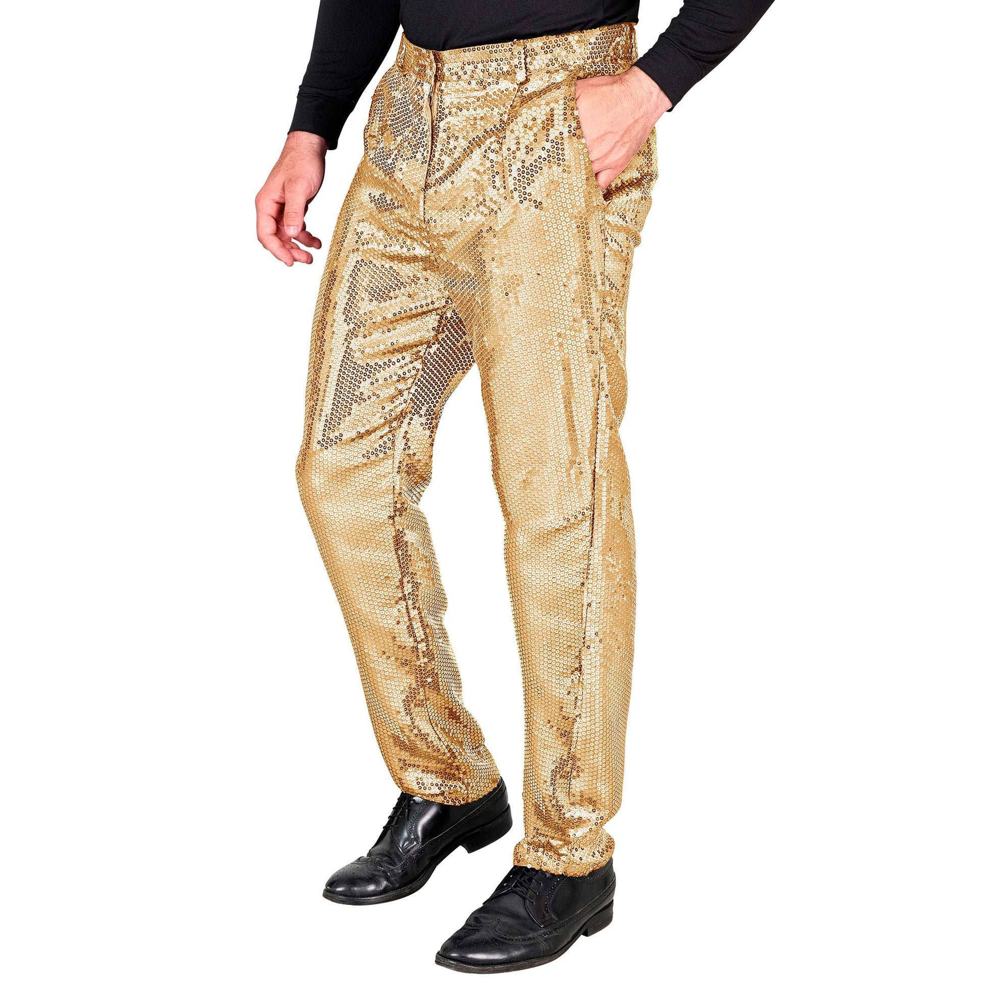 "PARTY FASHION HOSE" (Paillettenhose gold) – Vorderansicht