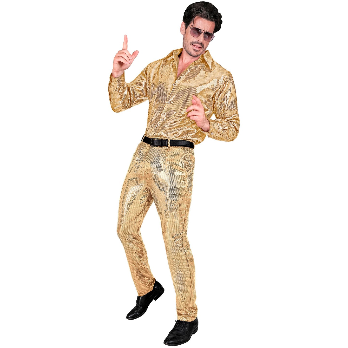 "PARTY FASHION HOSE" (Paillettenhose gold) – Detailansicht
