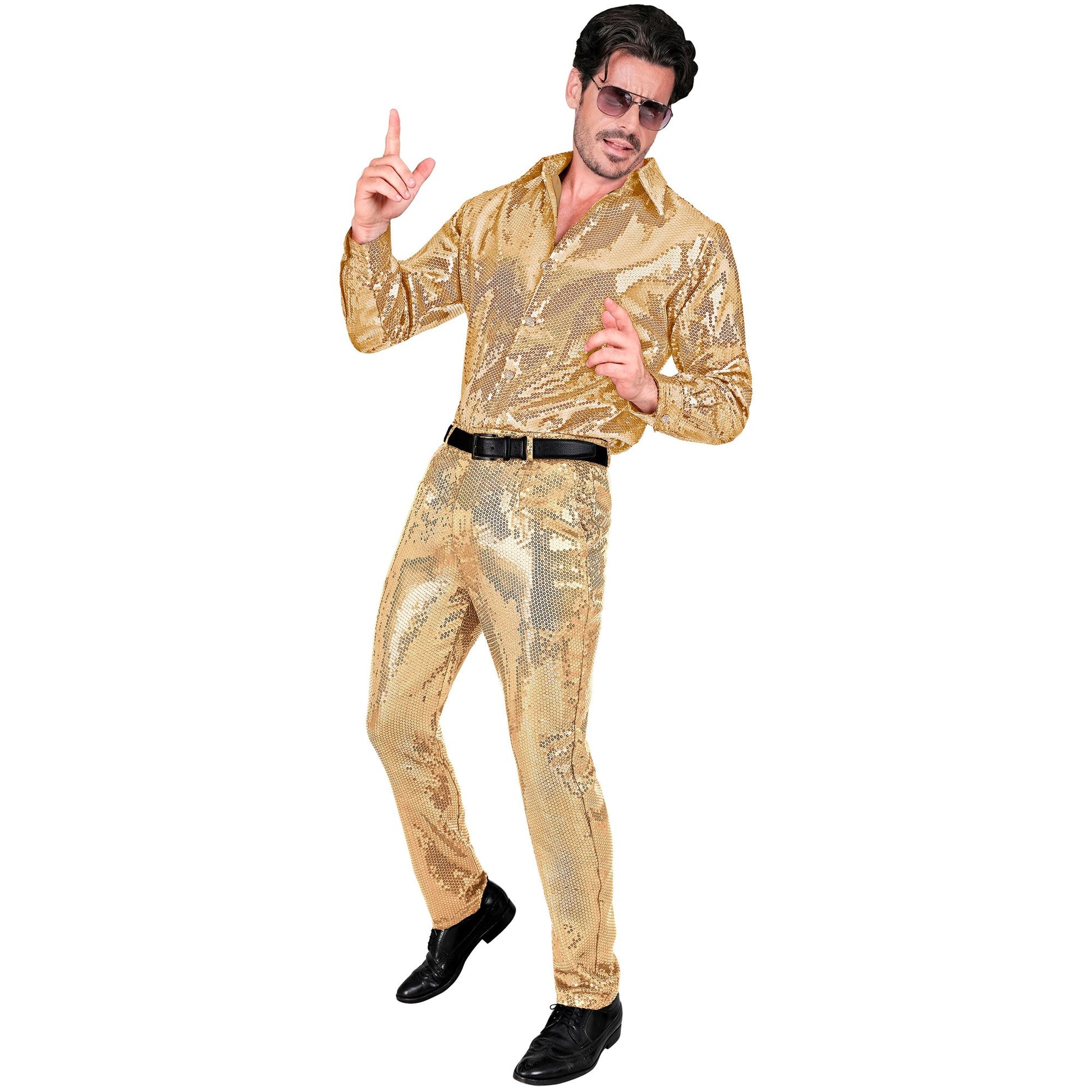 "PARTY FASHION HOSE" (Paillettenhose gold) – Detailansicht
