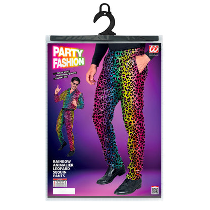 "PARTY FASHION HOSE" (Paillettenhose in Leopardenmuster Regenbogen) – Ansicht 5