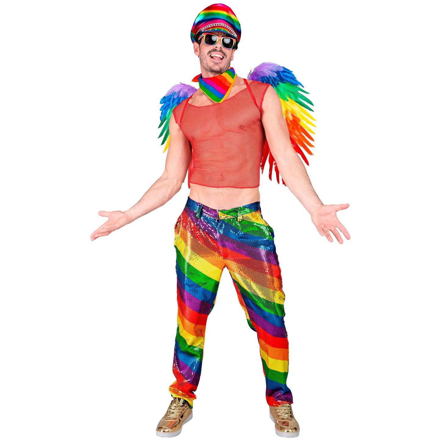 "PARTY FASHION HOSE" (Paillettenhose in Regenbogen Muster) – Ansicht 3