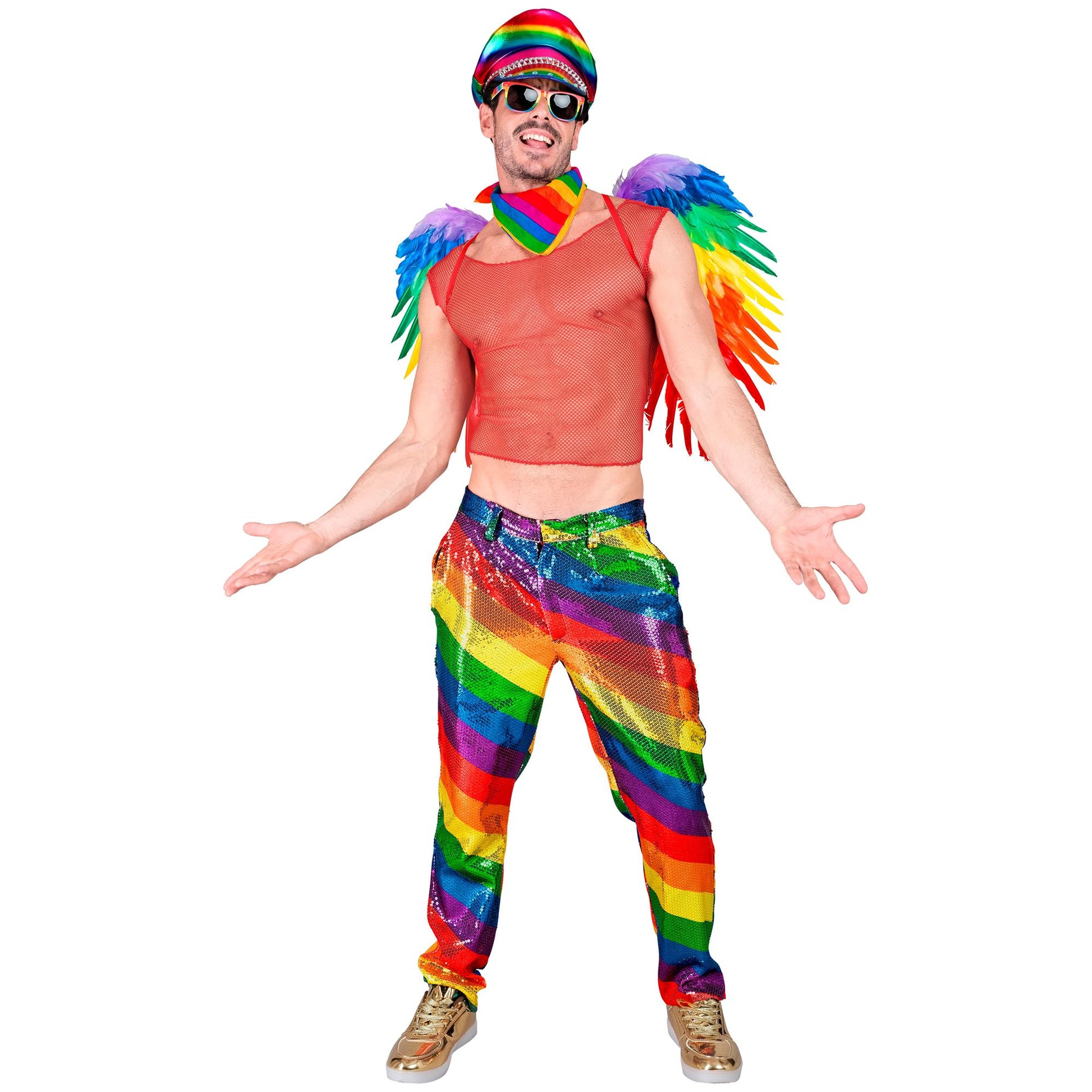 "PARTY FASHION HOSE" (Paillettenhose in Regenbogen Muster) – Ansicht 3