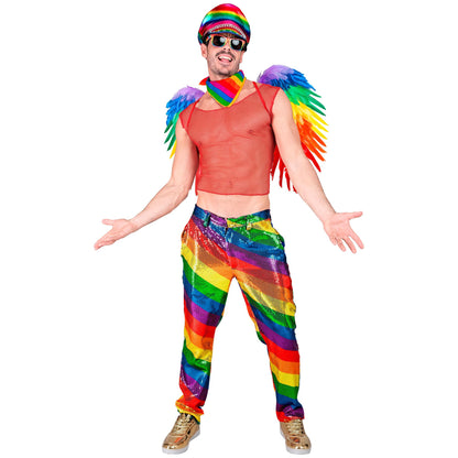 "PARTY FASHION HOSE" (Paillettenhose in Regenbogen Muster) – Ansicht 3