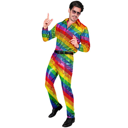 "PARTY FASHION HOSE" (Paillettenhose in Regenbogen Muster) – Ansicht 4