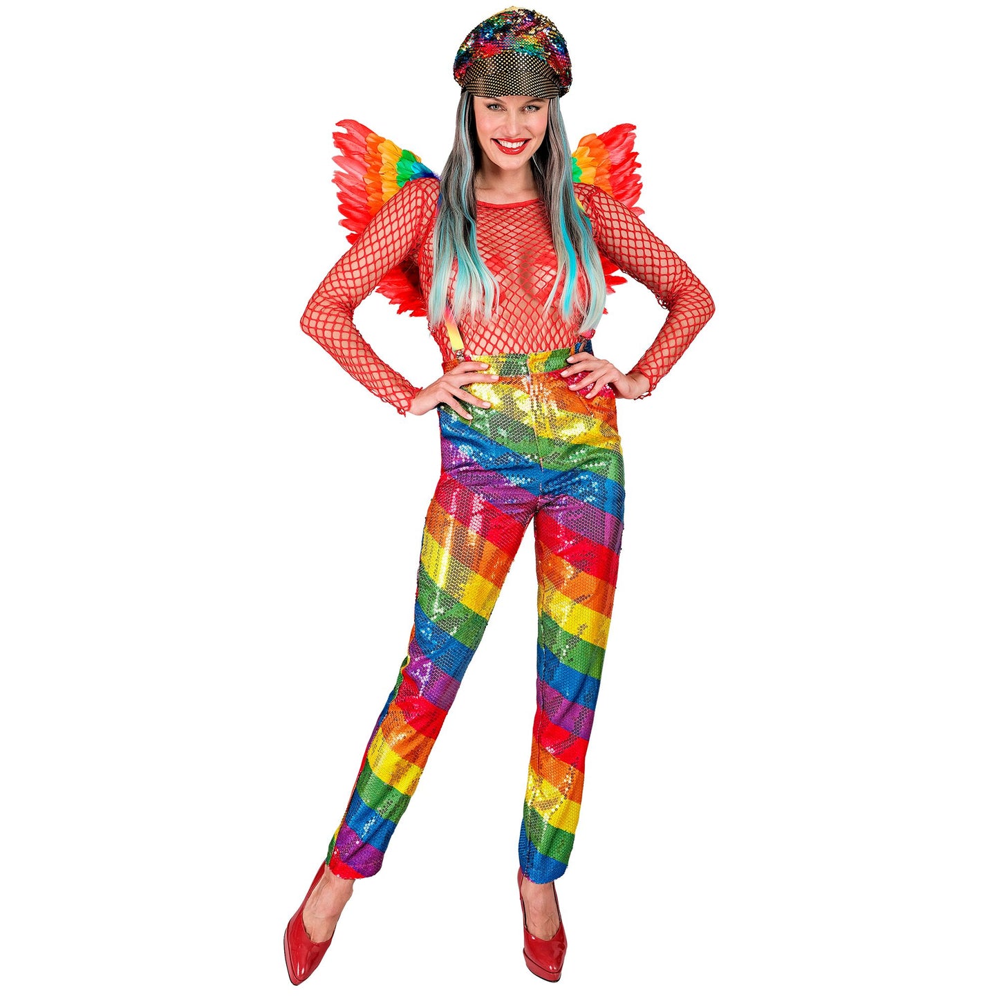 "PARTY FASHION HOSE" (Paillettenhose in Regenbogen Muster) – Ansicht 3