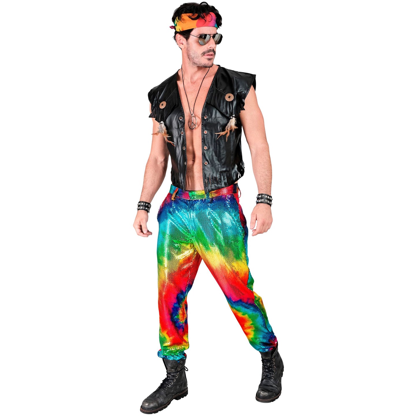 "PARTY FASHION HOSE" (Paillettenhose in Tie-Dye Muster) – Ansicht 3