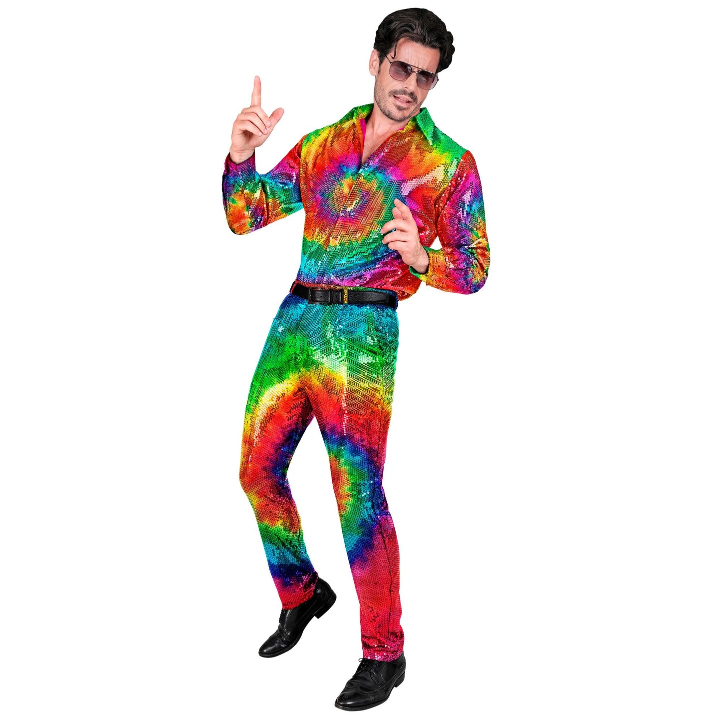 "PARTY FASHION HOSE" (Paillettenhose in Tie-Dye Muster) – Ansicht 4