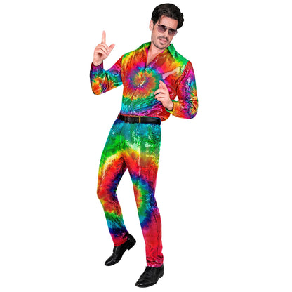 "PARTY FASHION HOSE" (Paillettenhose in Tie-Dye Muster) – Ansicht 4