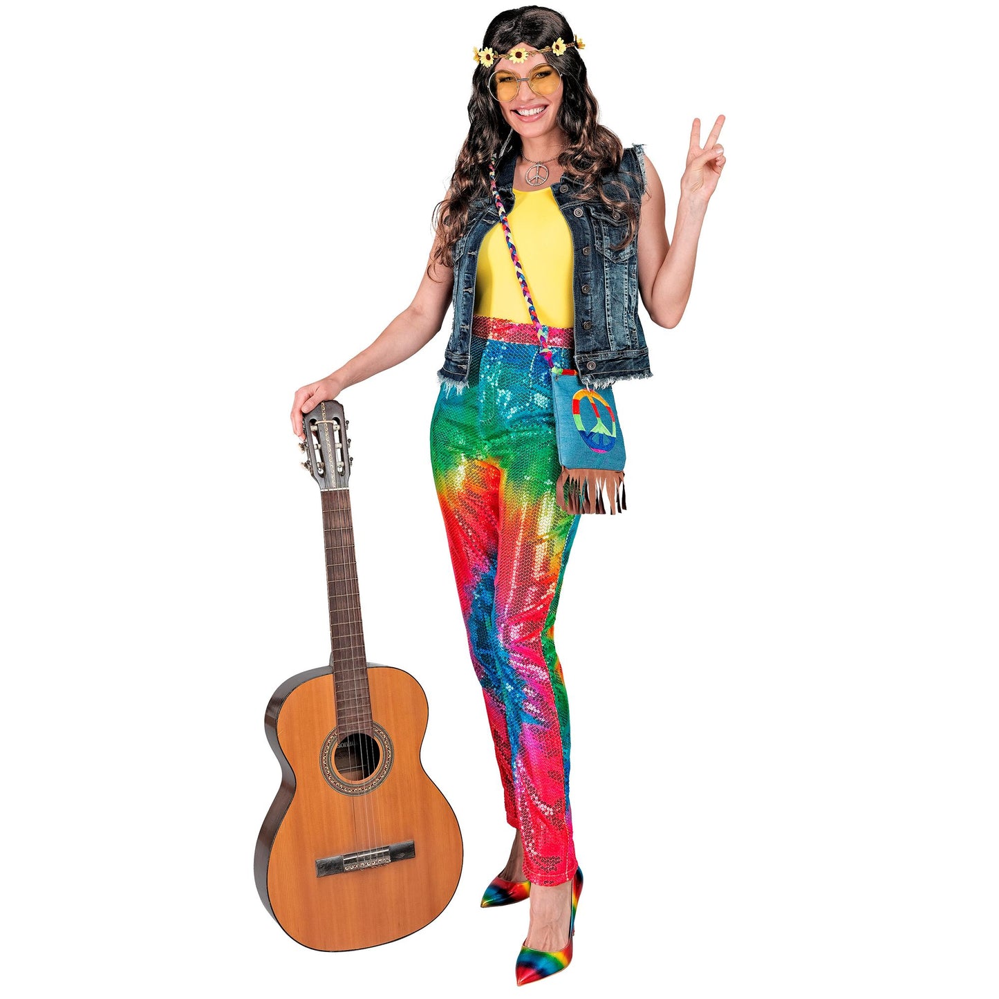 "PARTY FASHION HOSE" (Paillettenhose in Tie-Dye Muster) – Ansicht 3