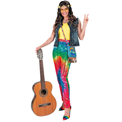 "PARTY FASHION HOSE" (Paillettenhose in Tie-Dye Muster) – Ansicht 3
