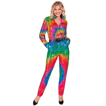 "PARTY FASHION HOSE" (Paillettenhose in Tie-Dye Muster) – Ansicht 4