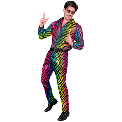 "PARTY FASHION HOSE" (Paillettenhose in Tigermuster Regenbogen) – Ansicht 4