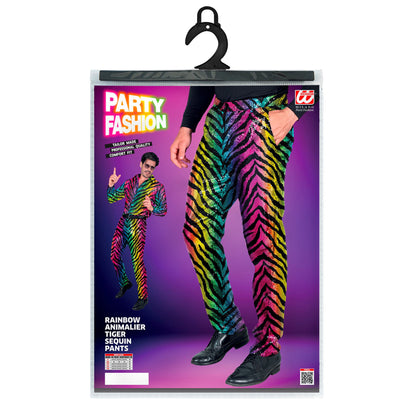 "PARTY FASHION HOSE" (Paillettenhose in Tigermuster Regenbogen) – Ansicht 5