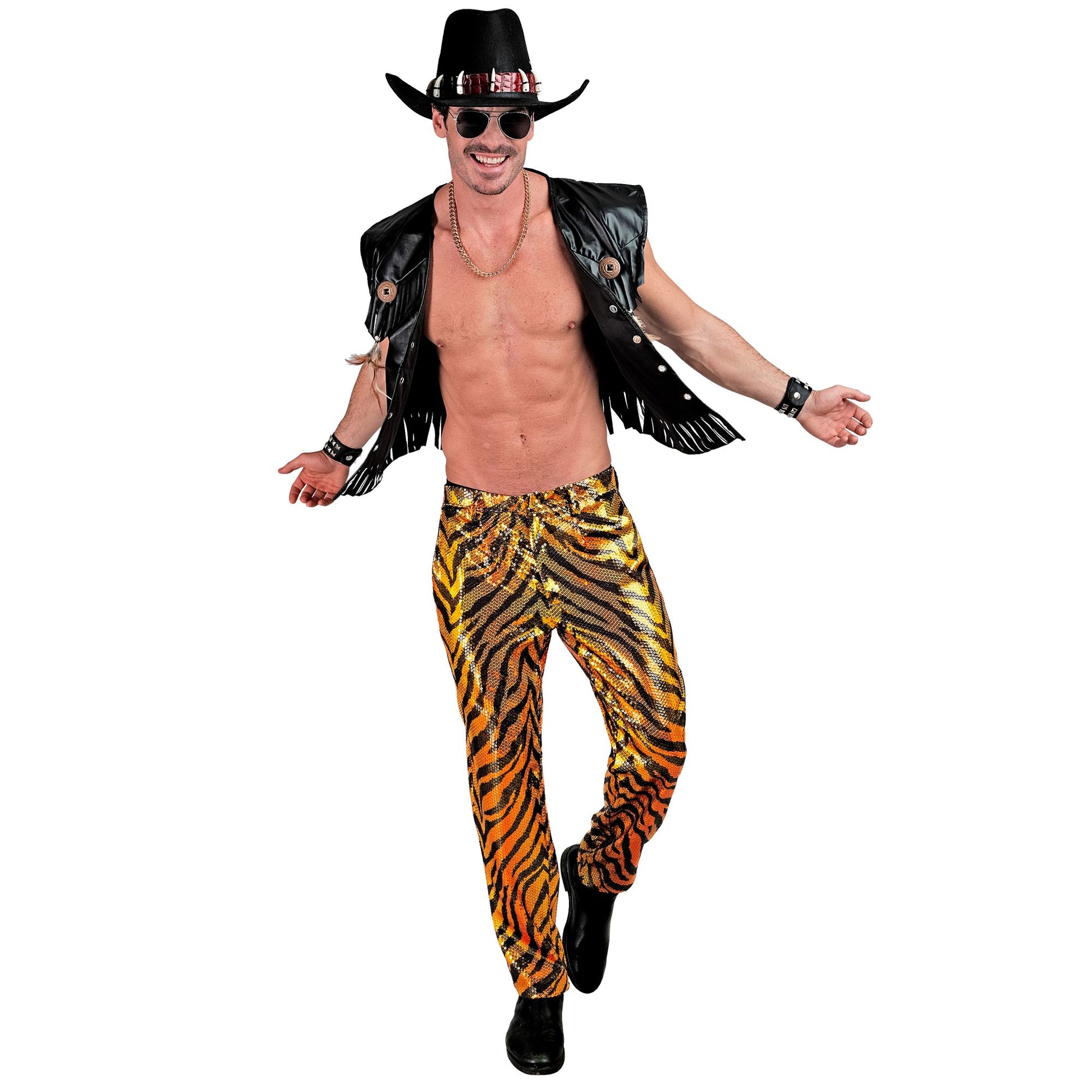 "PARTY FASHION HOSE" (Paillettenhose in Tigermuster) – Ansicht 3