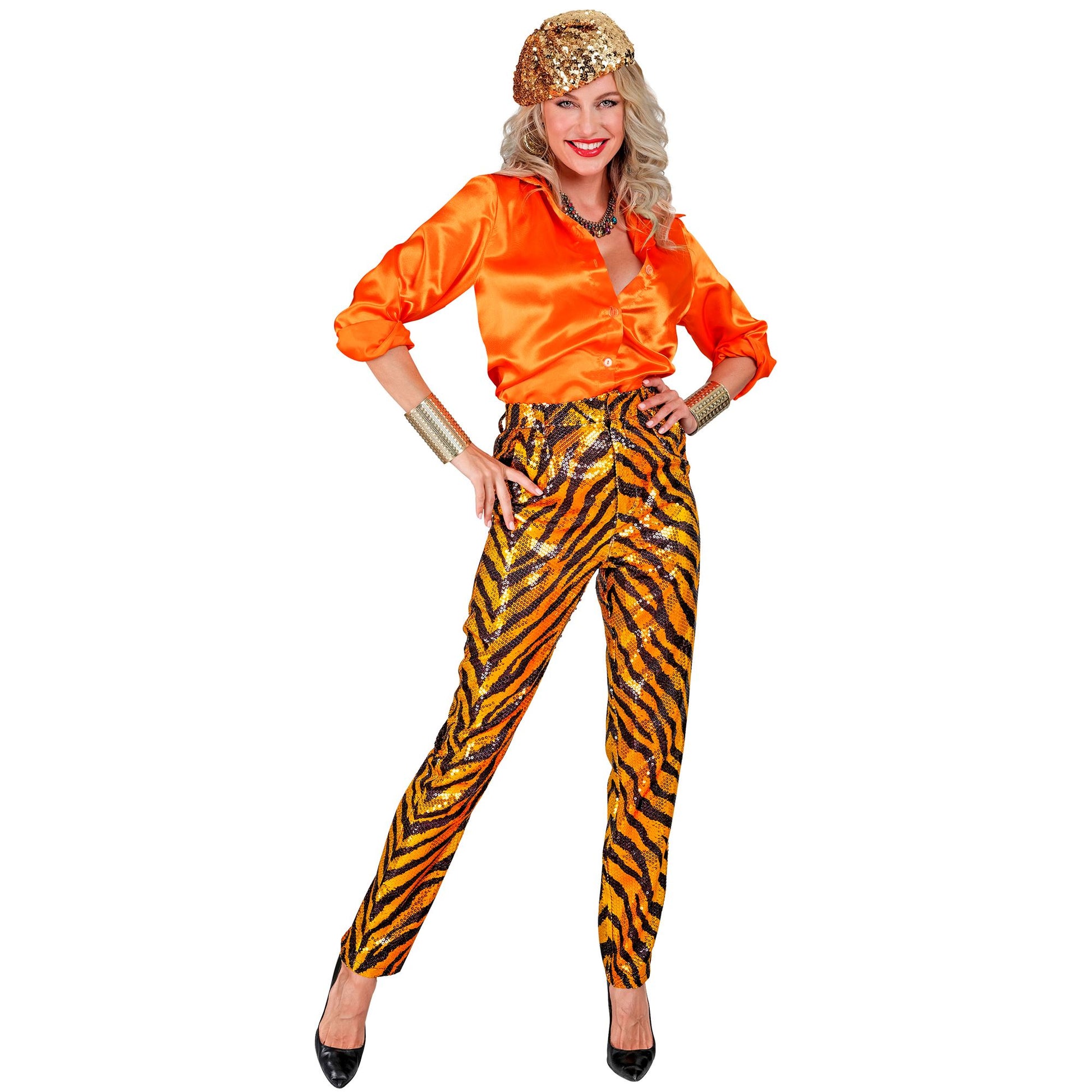 "PARTY FASHION HOSE" (Paillettenhose in Tigermuster) – Ansicht 3