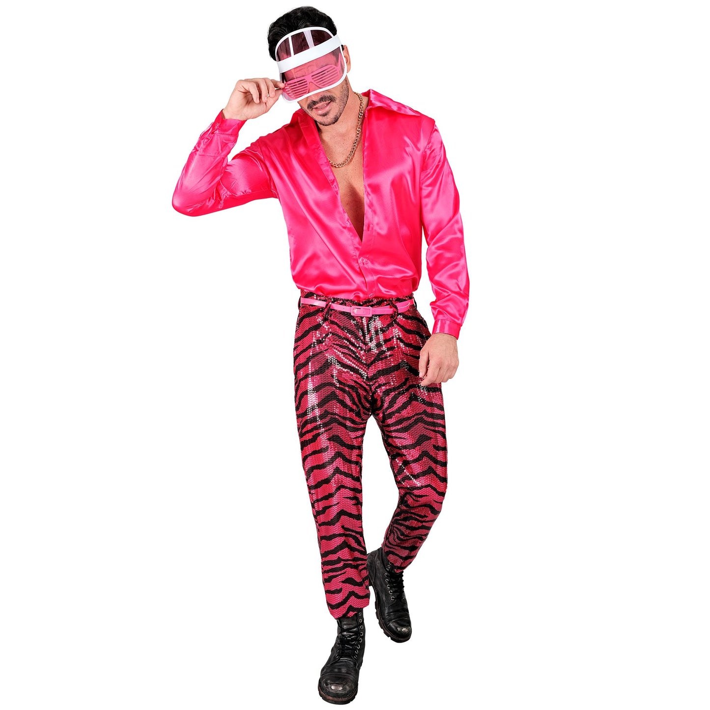 "PARTY FASHION HOSE" (Paillettenhose in Zebramuster pink) – Ansicht 3