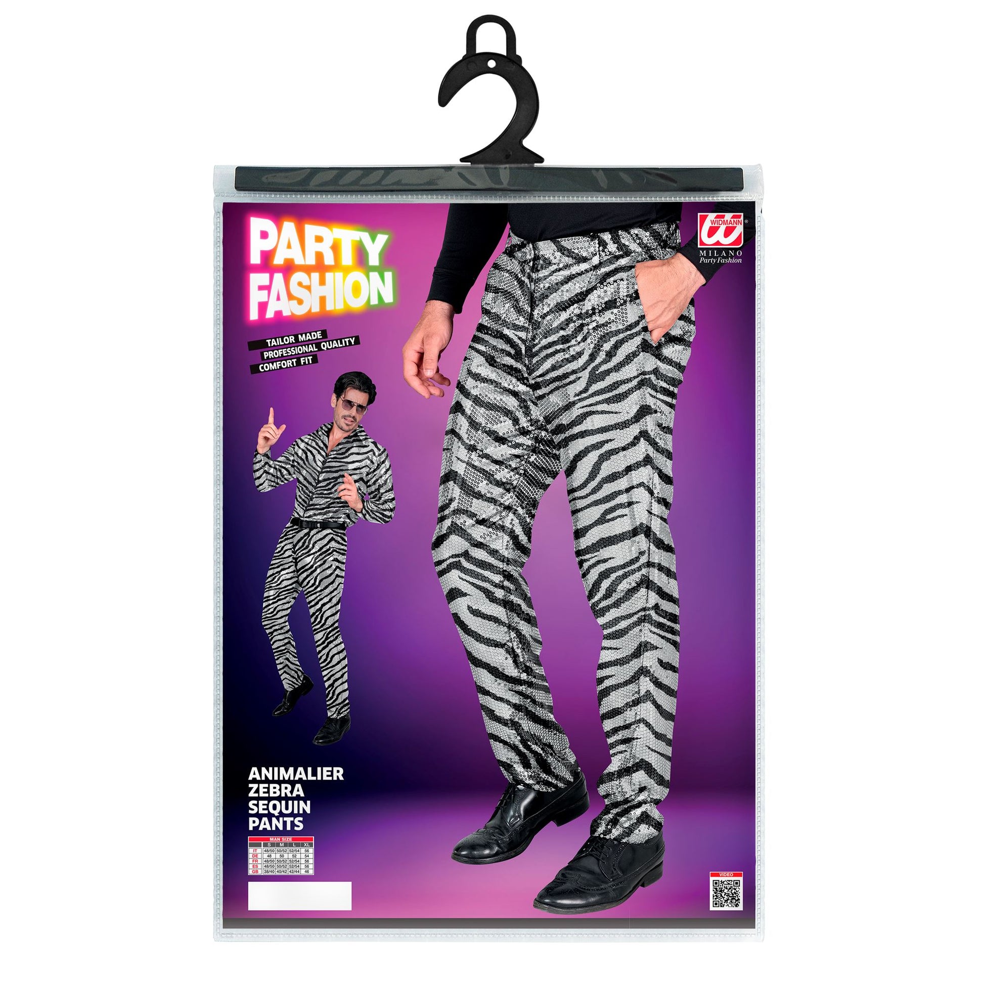 "PARTY FASHION HOSE" (Paillettenhose in Zebramuster) – Ansicht 4