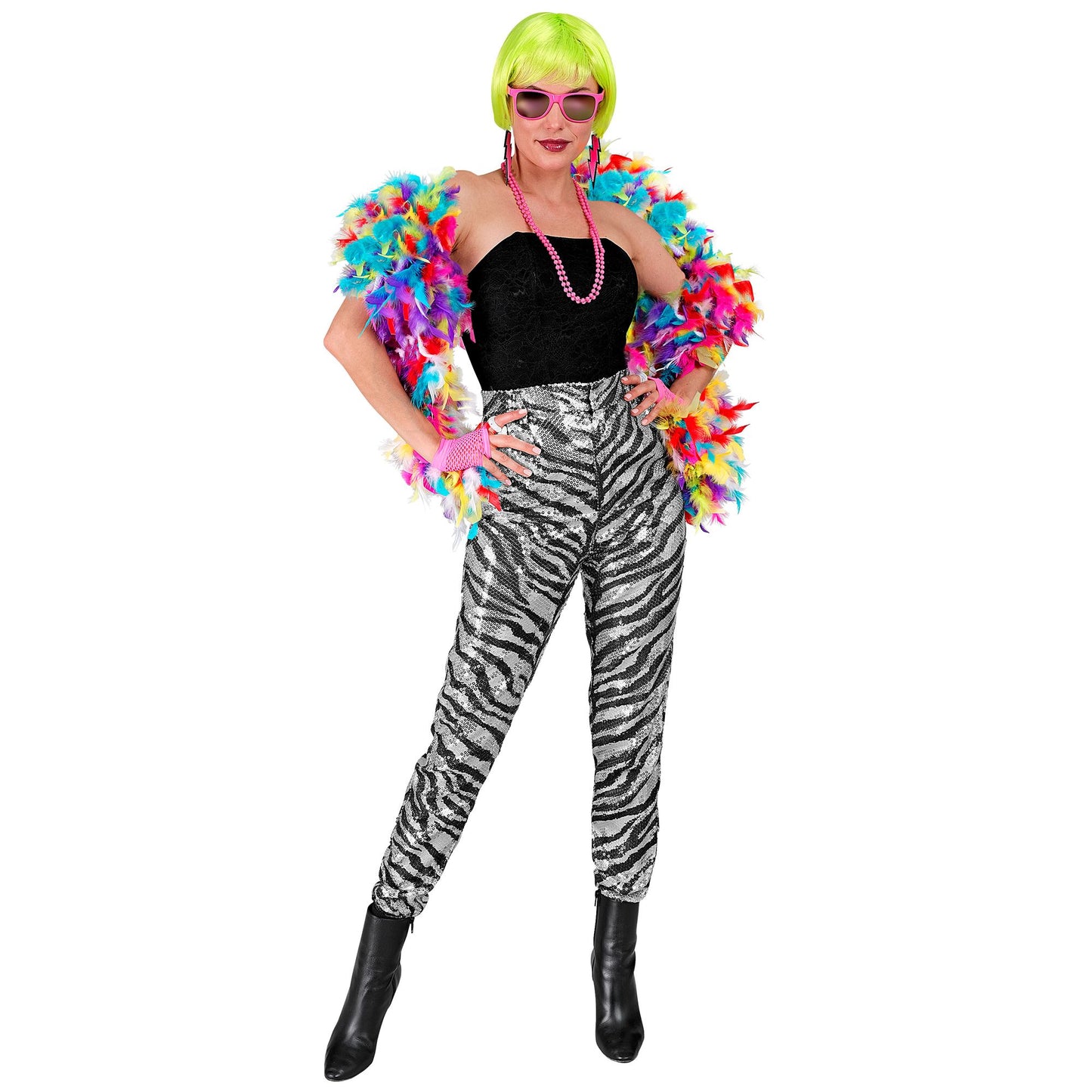 "PARTY FASHION HOSE" (Paillettenhose in Zebramuster) – Ansicht 3