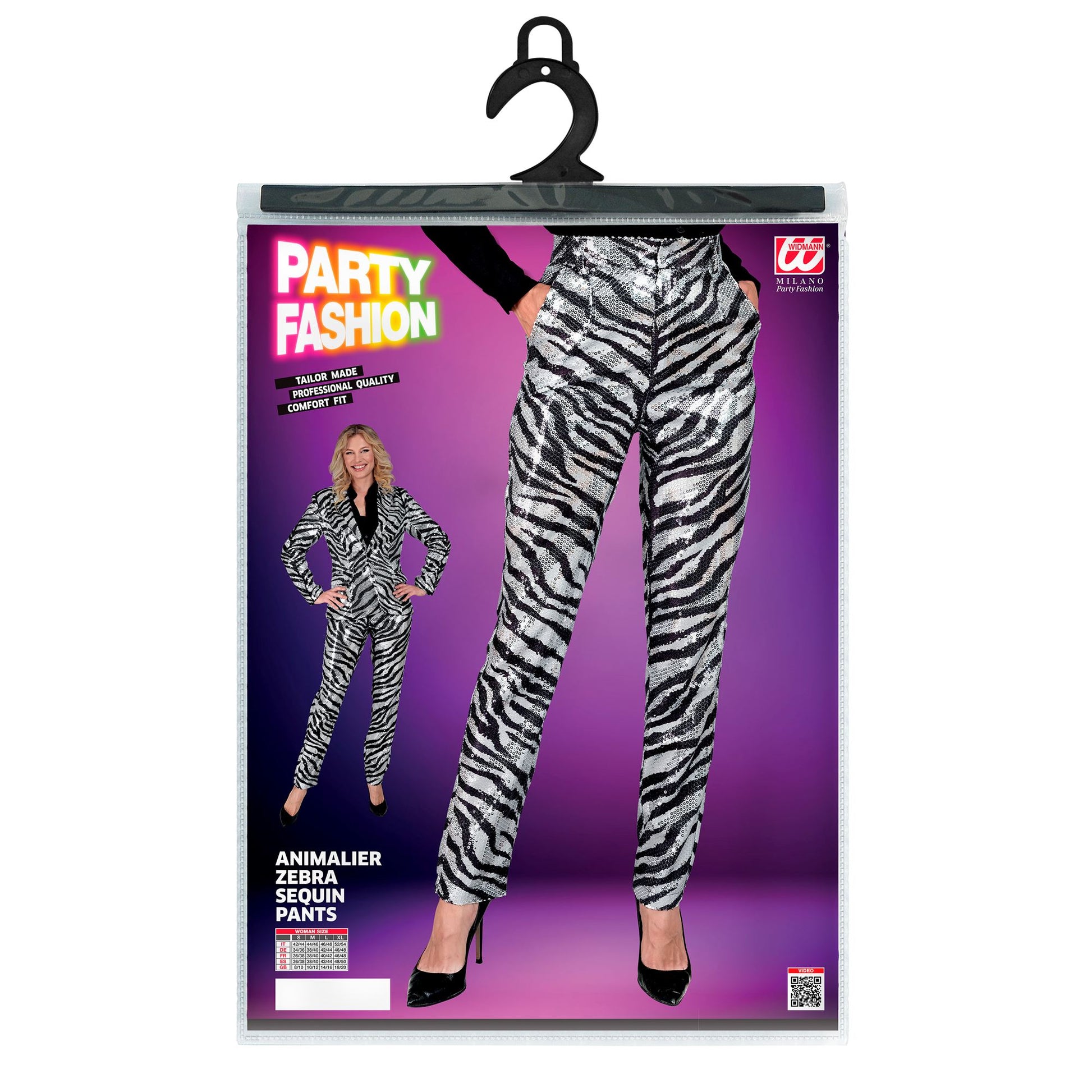 "PARTY FASHION HOSE" (Paillettenhose in Zebramuster) – Ansicht 5