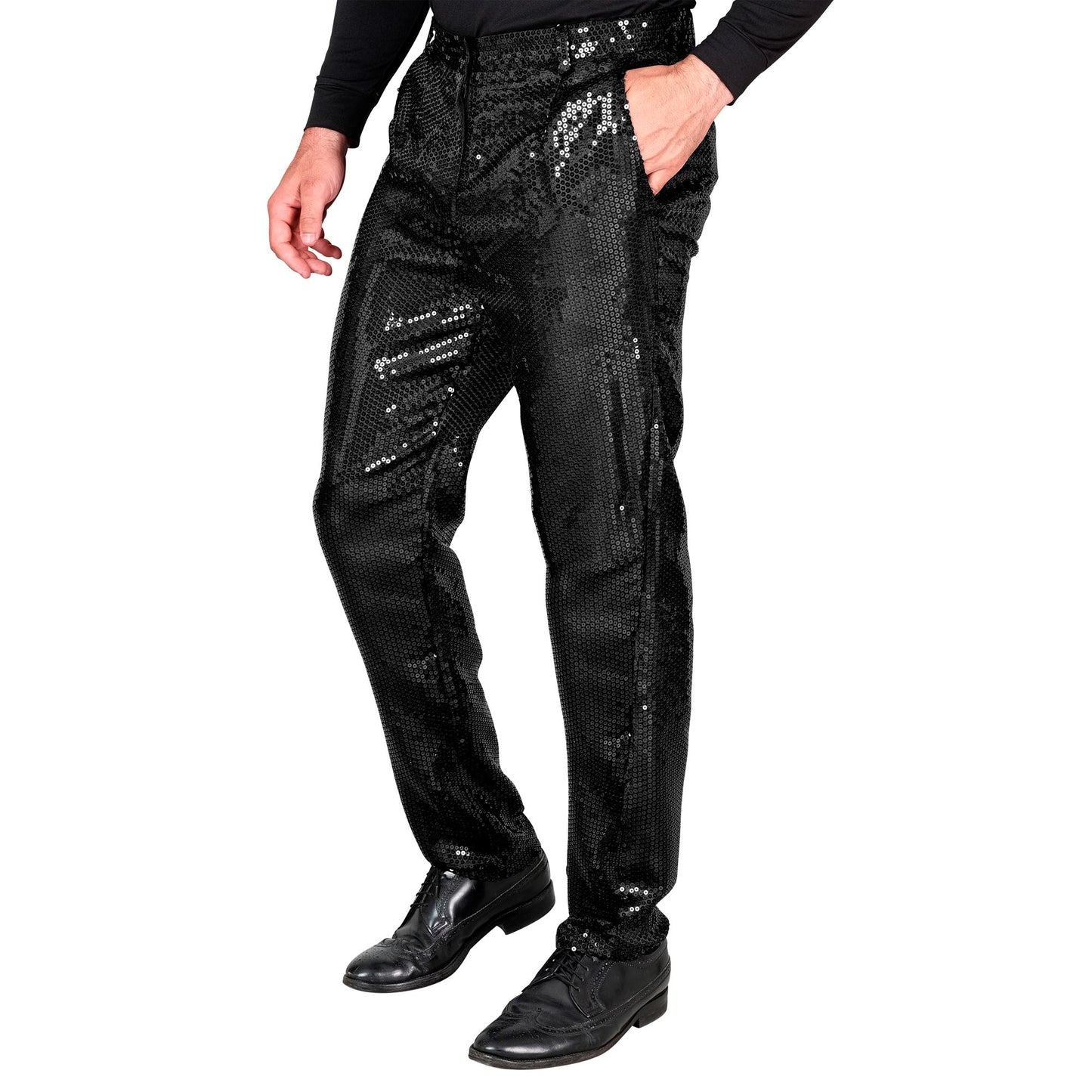 "PARTY FASHION HOSE" (Paillettenhose schwarz) – Vorderansicht