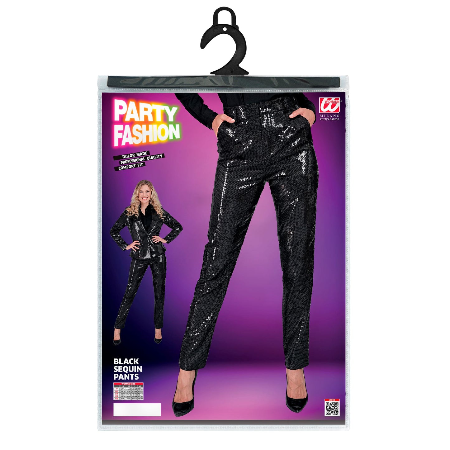 "PARTY FASHION HOSE" (Paillettenhose schwarz) – Ansicht 4
