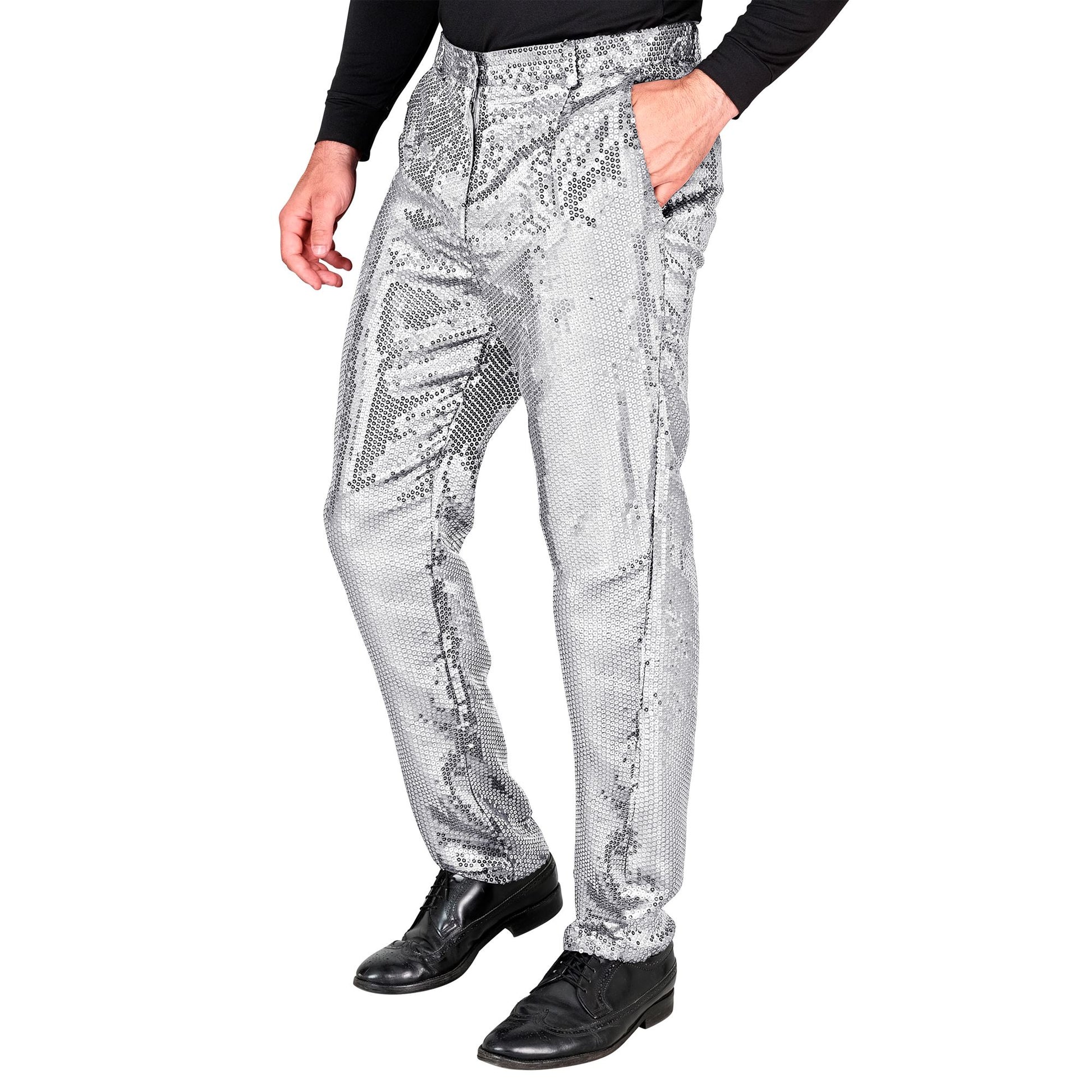"PARTY FASHION HOSE" (Paillettenhose silber) – Vorderansicht