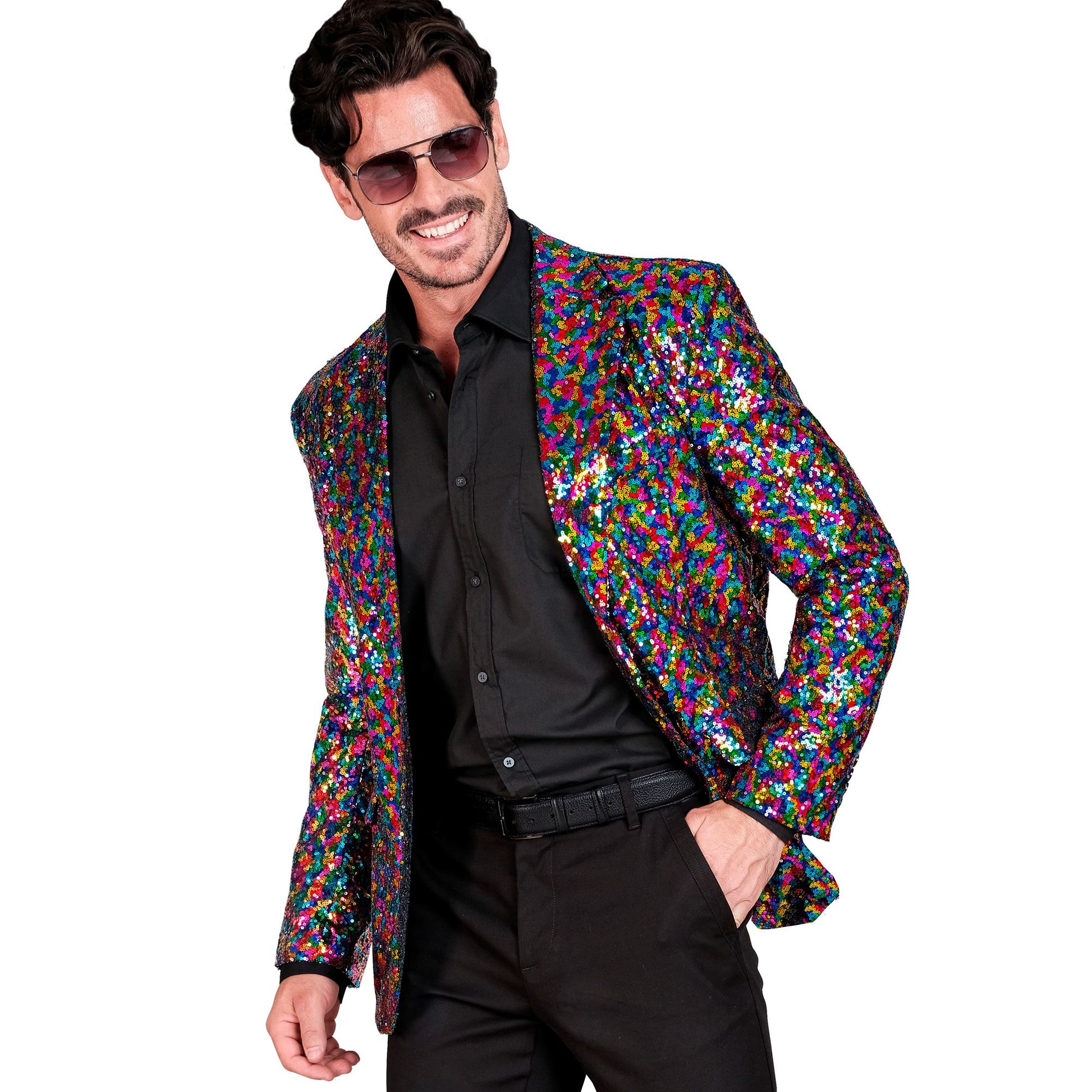 "PARTY FASHION JACKETT" (Pailletten Jackett bunt) – Vorderansicht