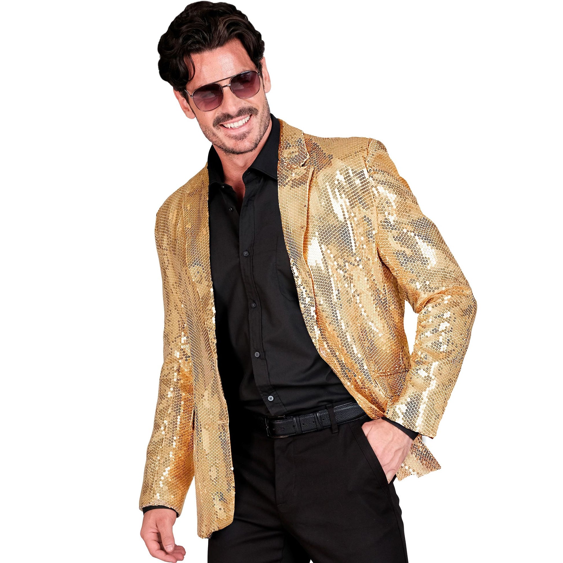 "PARTY FASHION JACKETT" (Pailletten Jackett gold) – Vorderansicht